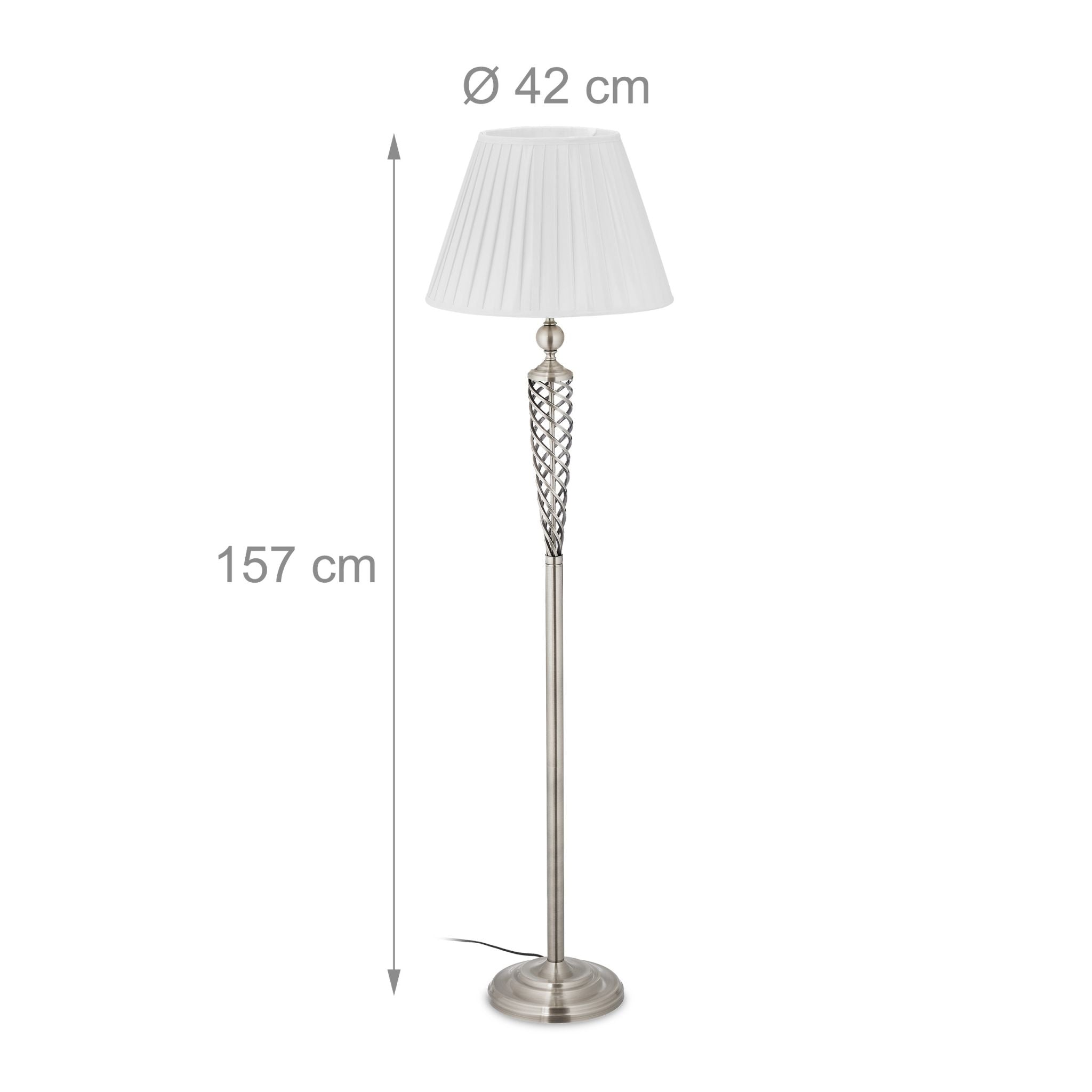 Stehlampe antik Weiss-Silber von Relaxdays