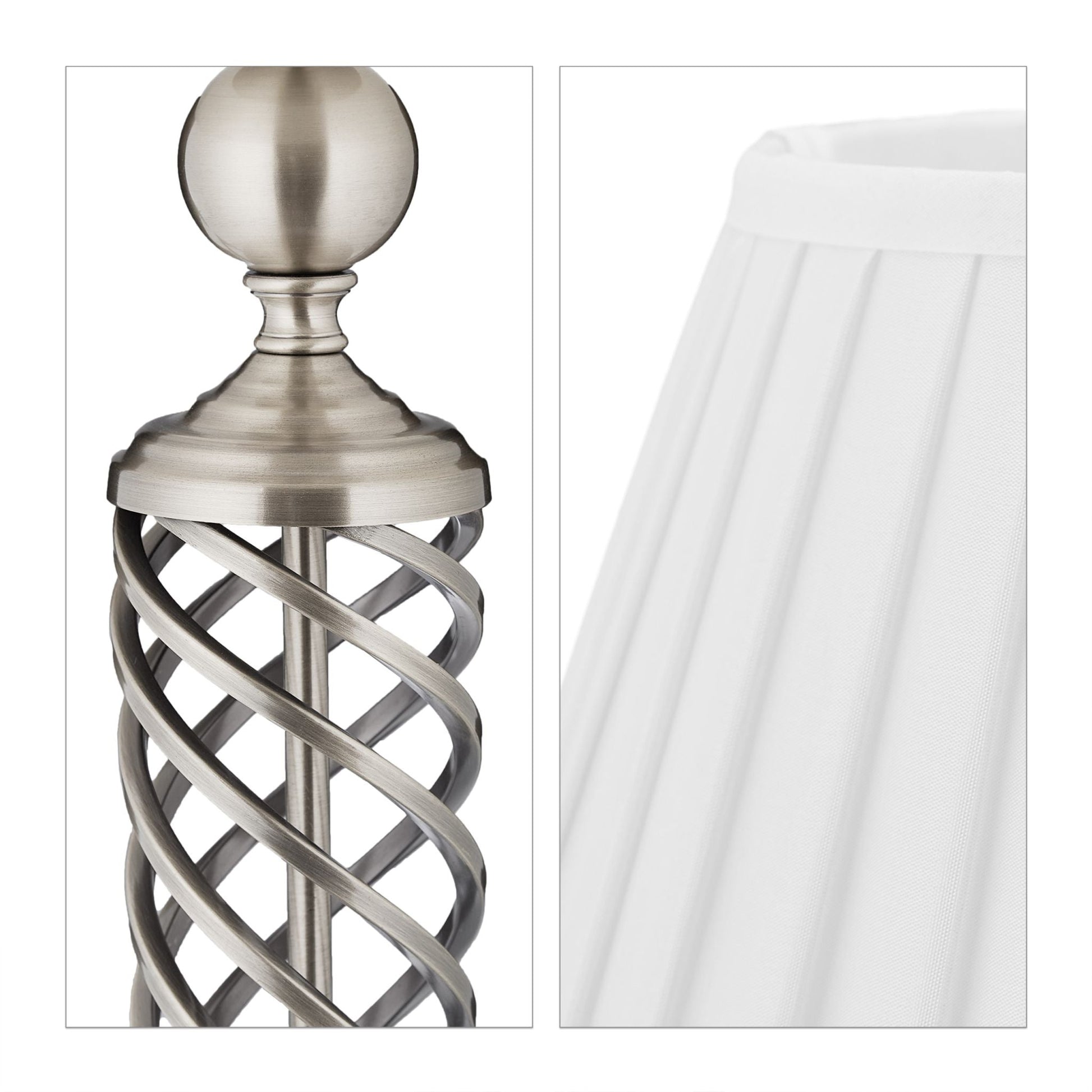Stehlampe antik Weiss-Silber von Relaxdays