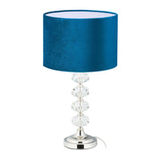 Tischlampe Kristall und Samt in Blau Blau-Silber-Transparent von Relaxdays
