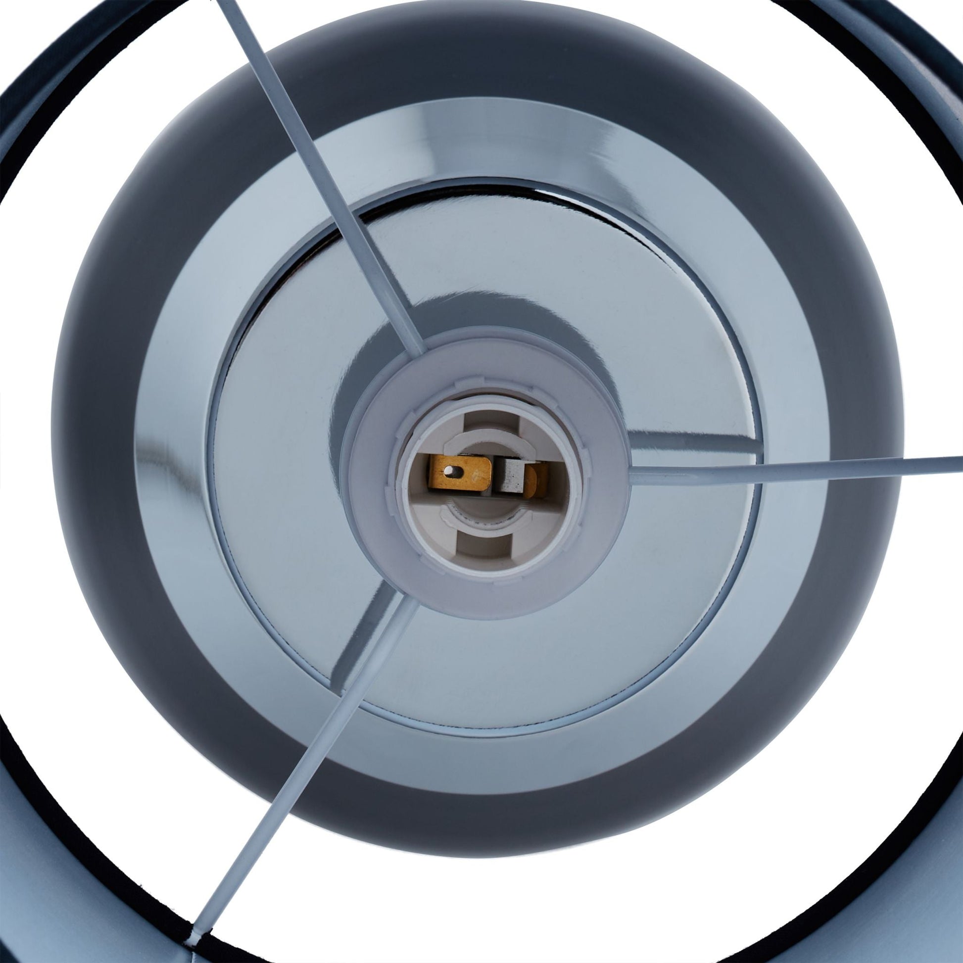 Nachttischlampe Touch oval Dunkelblau-Silber von Relaxdays