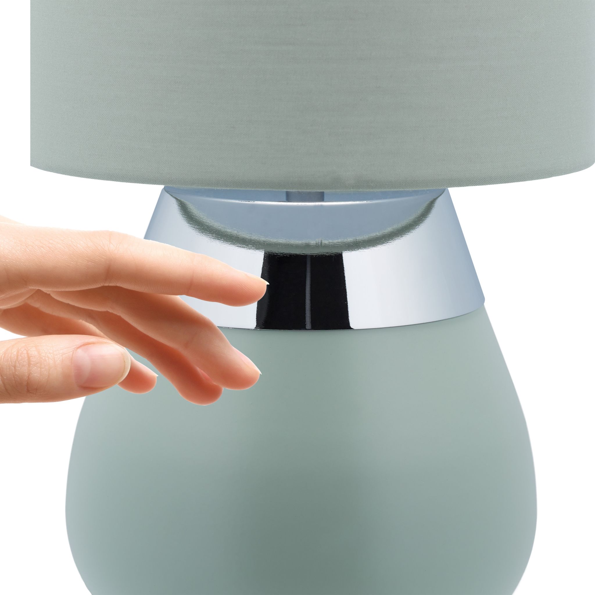 Nachttischlampe Touch in Grün Grün-Silber von Relaxdays