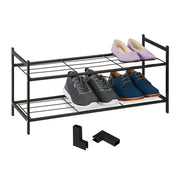 Metall Schuhregal stapelbar Schwarz von Relaxdays