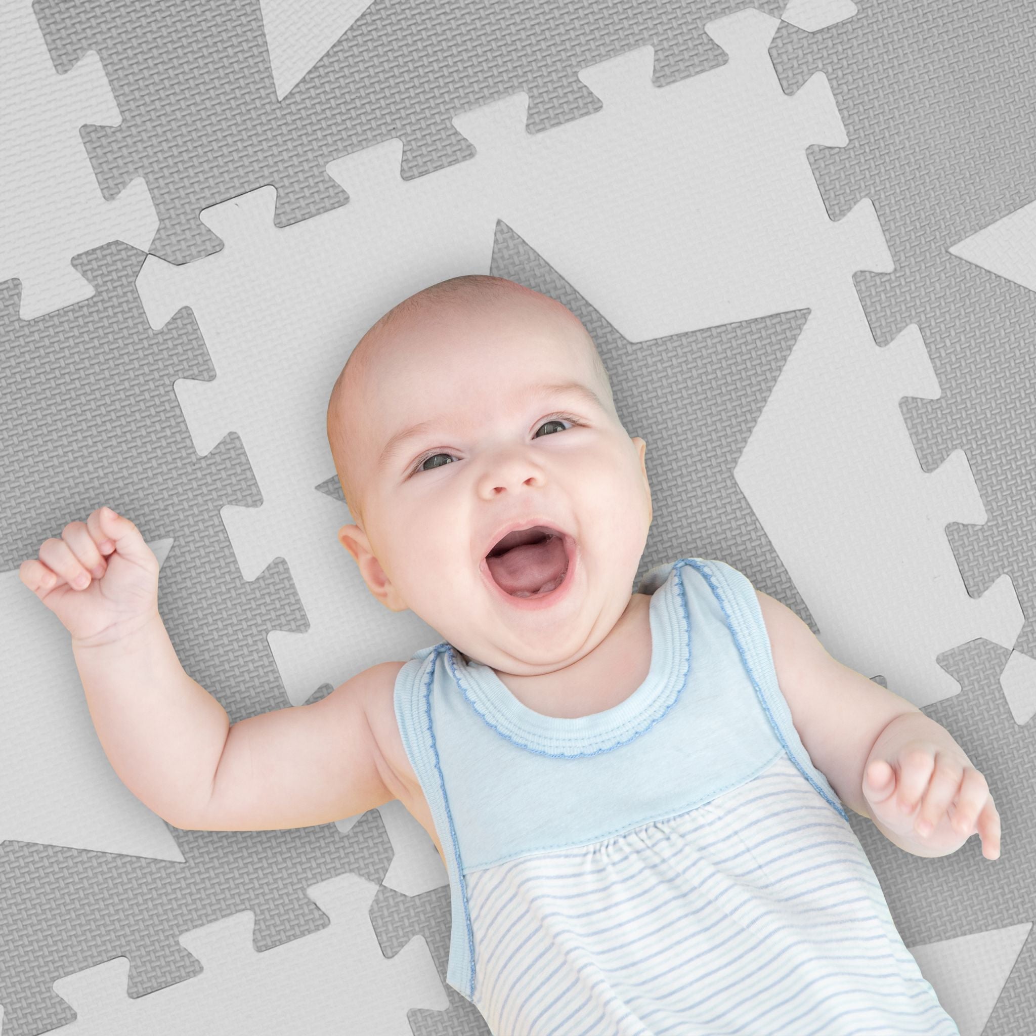 Puzzlematte Sterne hellgrau Weiss-Grau von Relaxdays