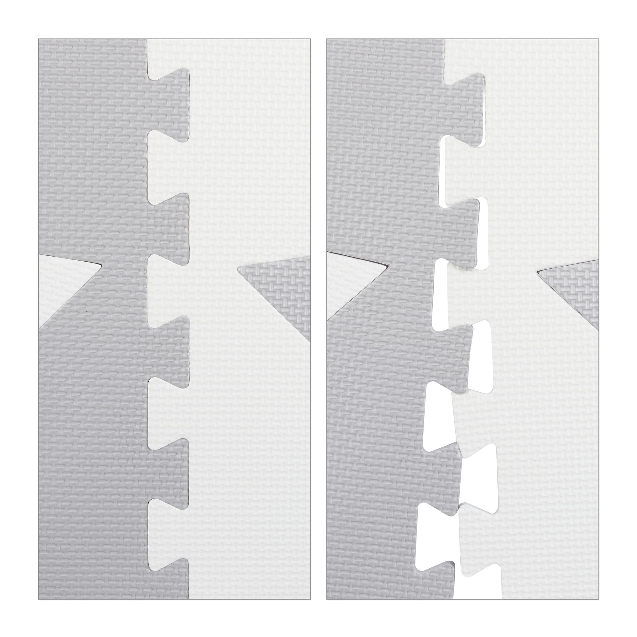 Puzzlematte Sterne hellgrau Weiss-Grau von Relaxdays