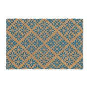 Fussmatte floralen Design Blau-Hellbraun von Relaxdays