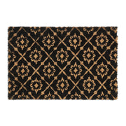 Kokos Fussmatte mit Ornamenten Hellbraun-Schwarz von Relaxdays