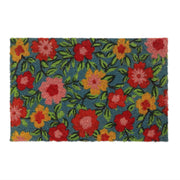 Fussmatte Kokos Blüten Grün-Hellblau-Rot von Relaxdays