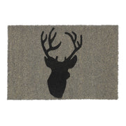 Kokos Fussmatte mit Hirsch Schwarz-Grau von Relaxdays