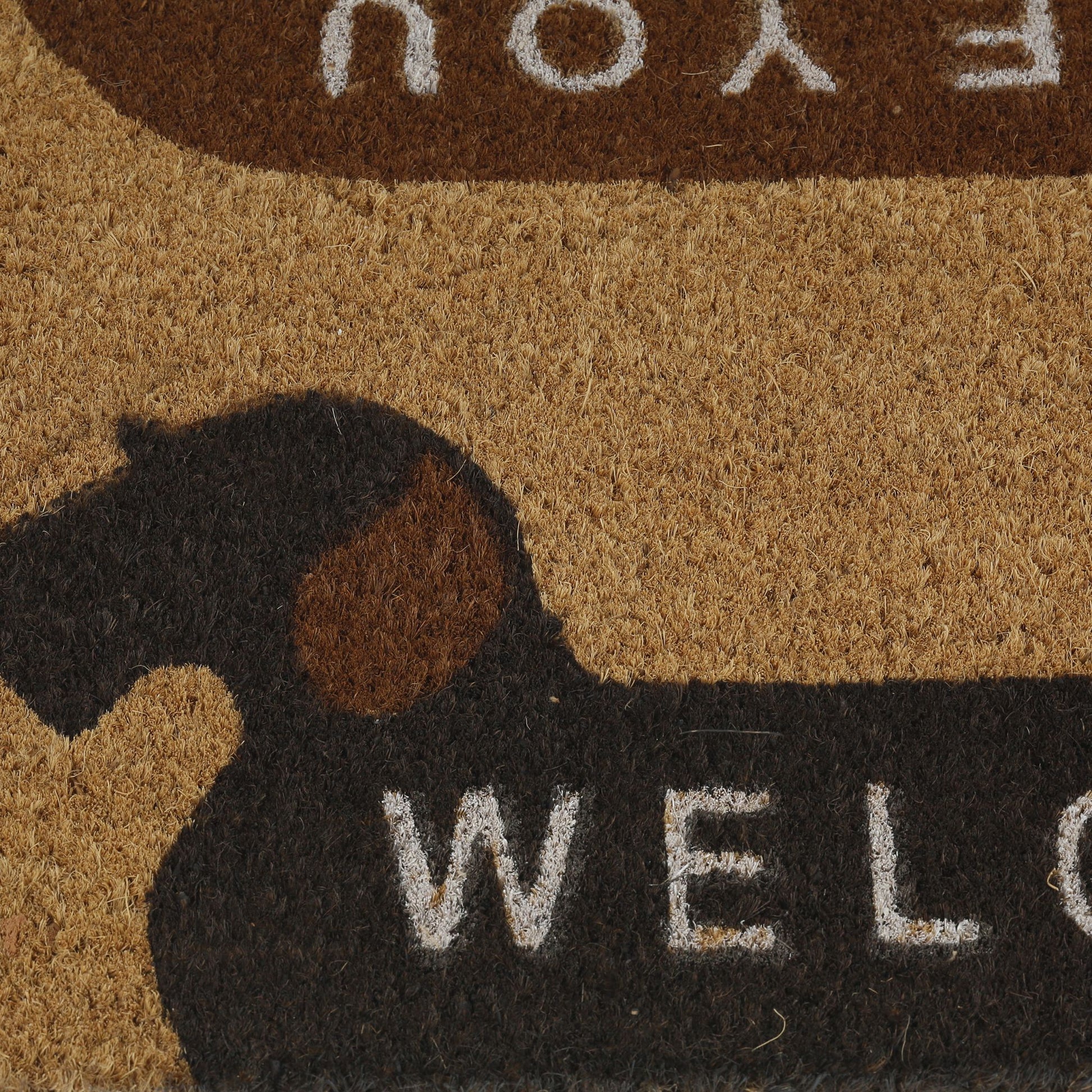 Kokos Fussmatte Welcome - See You Braun-Dunkelbraun-Hellbraun von Relaxdays