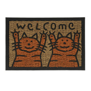 Fussmatte Kokos Katzen Hellbraun-Orange-Schwarz von Relaxdays