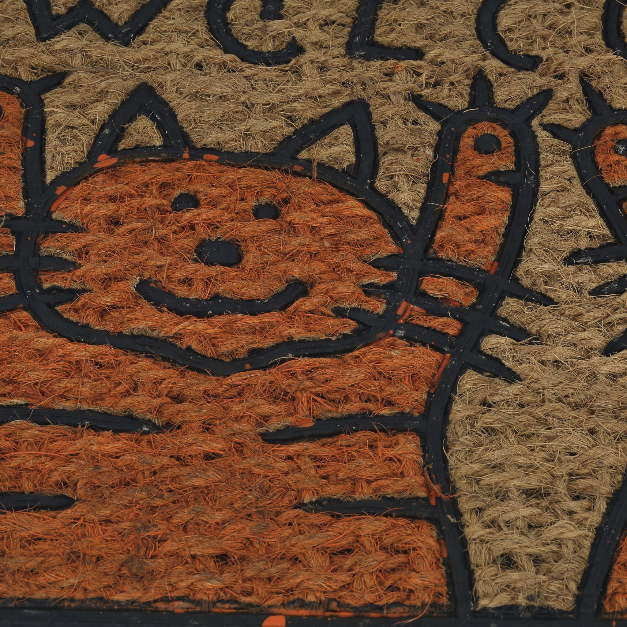 Fussmatte Kokos Katzen Hellbraun-Orange-Schwarz von Relaxdays