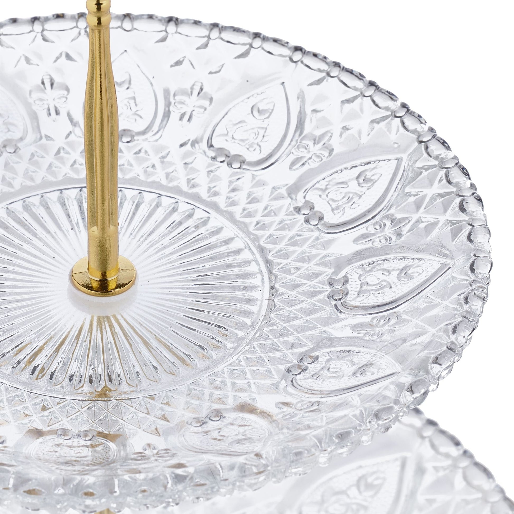 2-stöckige Etagere Glas Gold-Transparent von Relaxdays