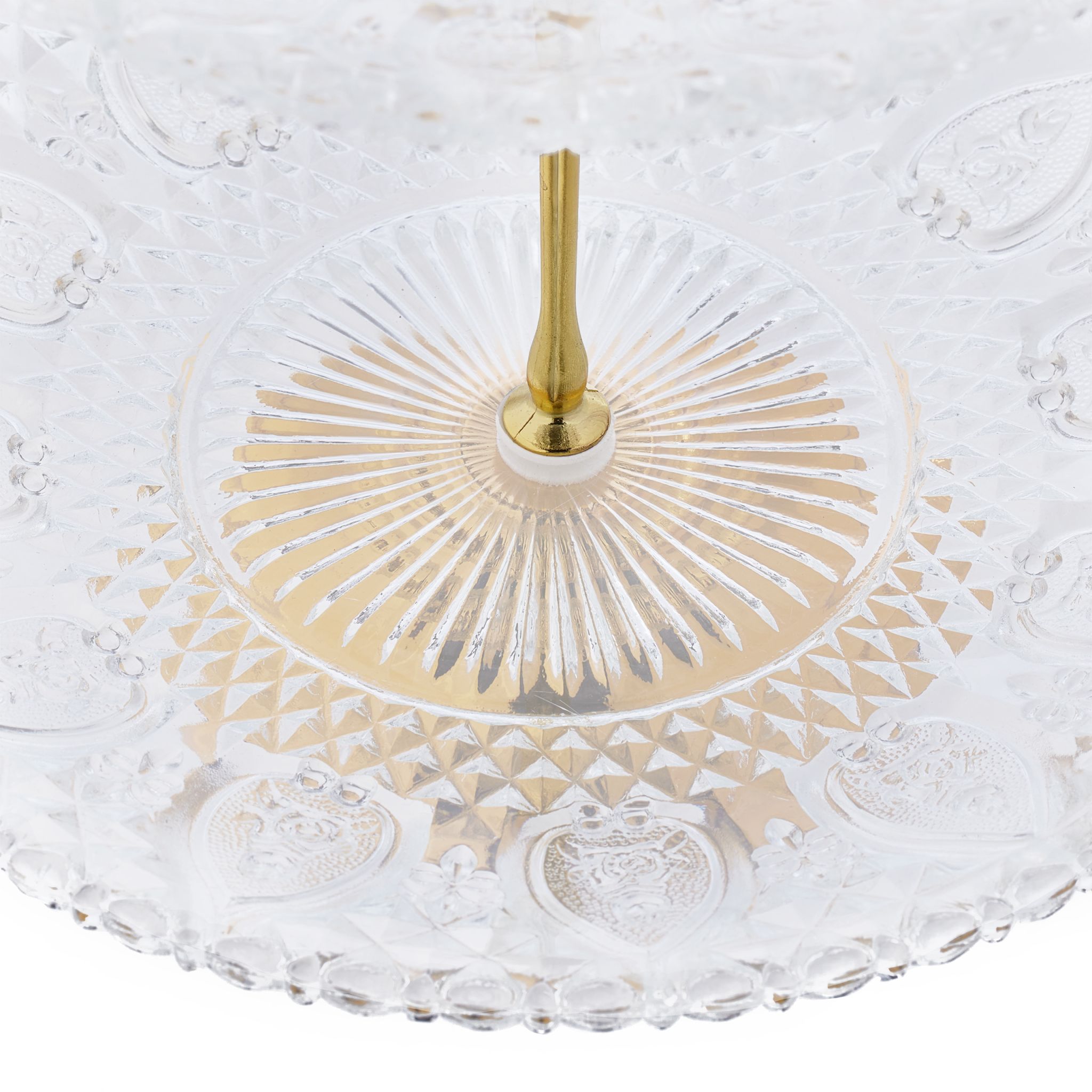 2-stöckige Etagere Glas Gold-Transparent von Relaxdays