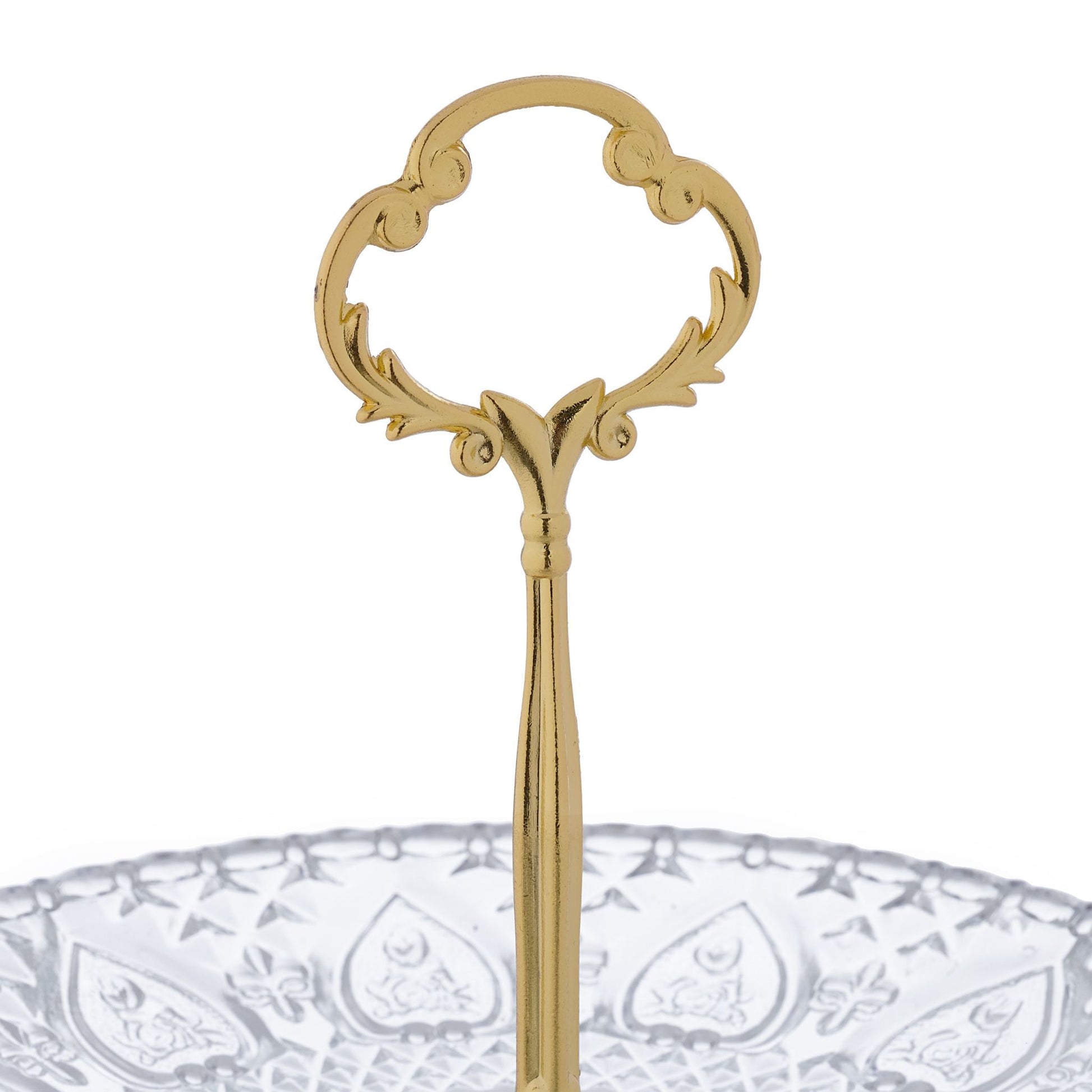 2-stöckige Etagere Glas Gold-Transparent von Relaxdays
