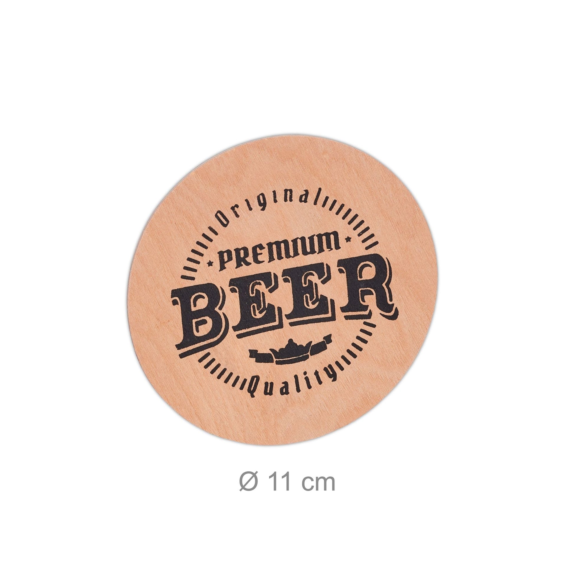 Bierträger Holz mit Flaschenöffner Hellbraun-Schwarz von Relaxdays