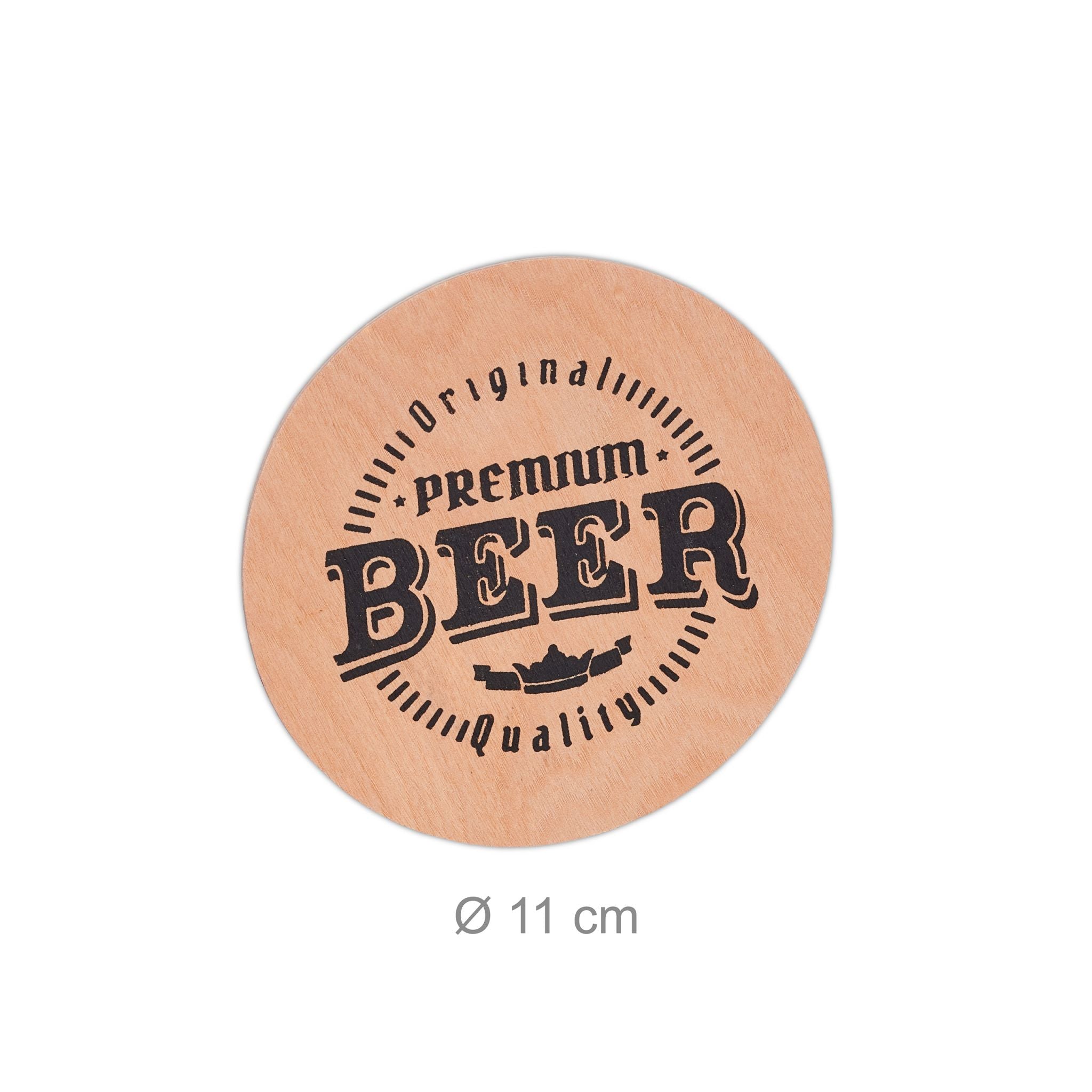 Bierträger Holz mit Flaschenöffner Hellbraun-Schwarz von Relaxdays
