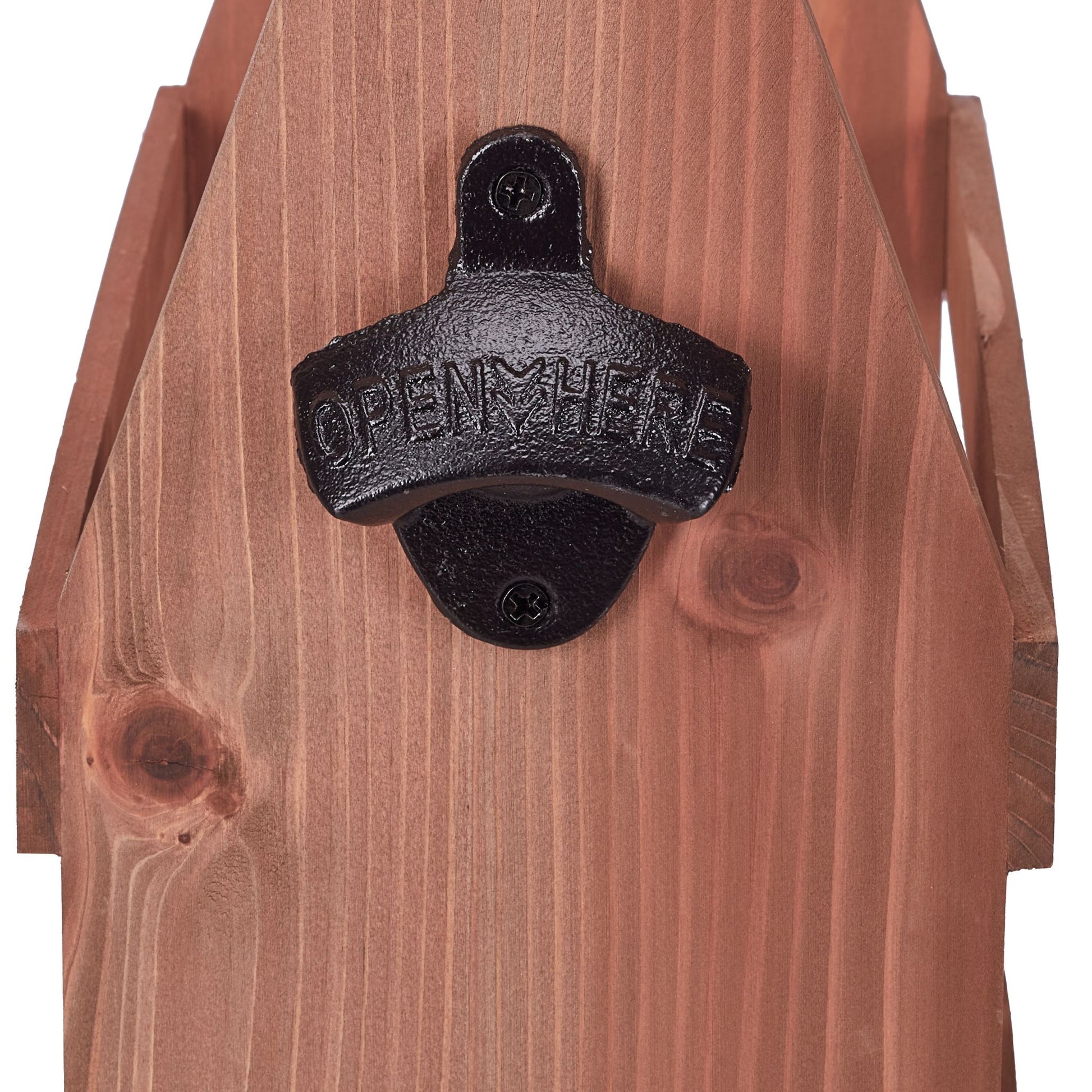 Bierträger Holz mit Flaschenöffner Braun von Relaxdays