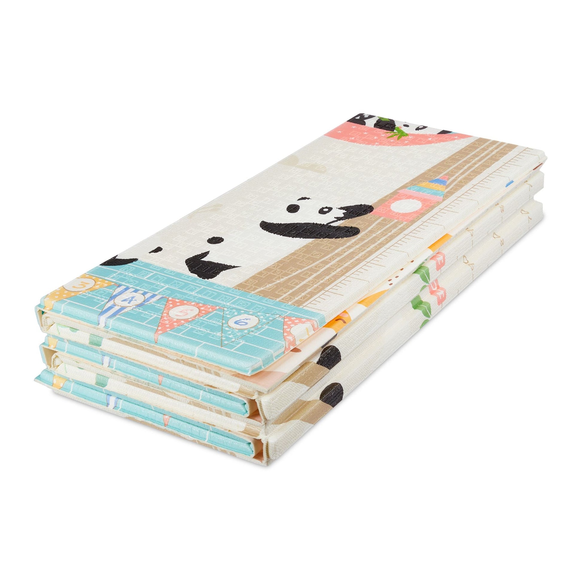 Faltbare Spielmatte mit Tiermotiven Weiss-Blau-Braun von Relaxdays