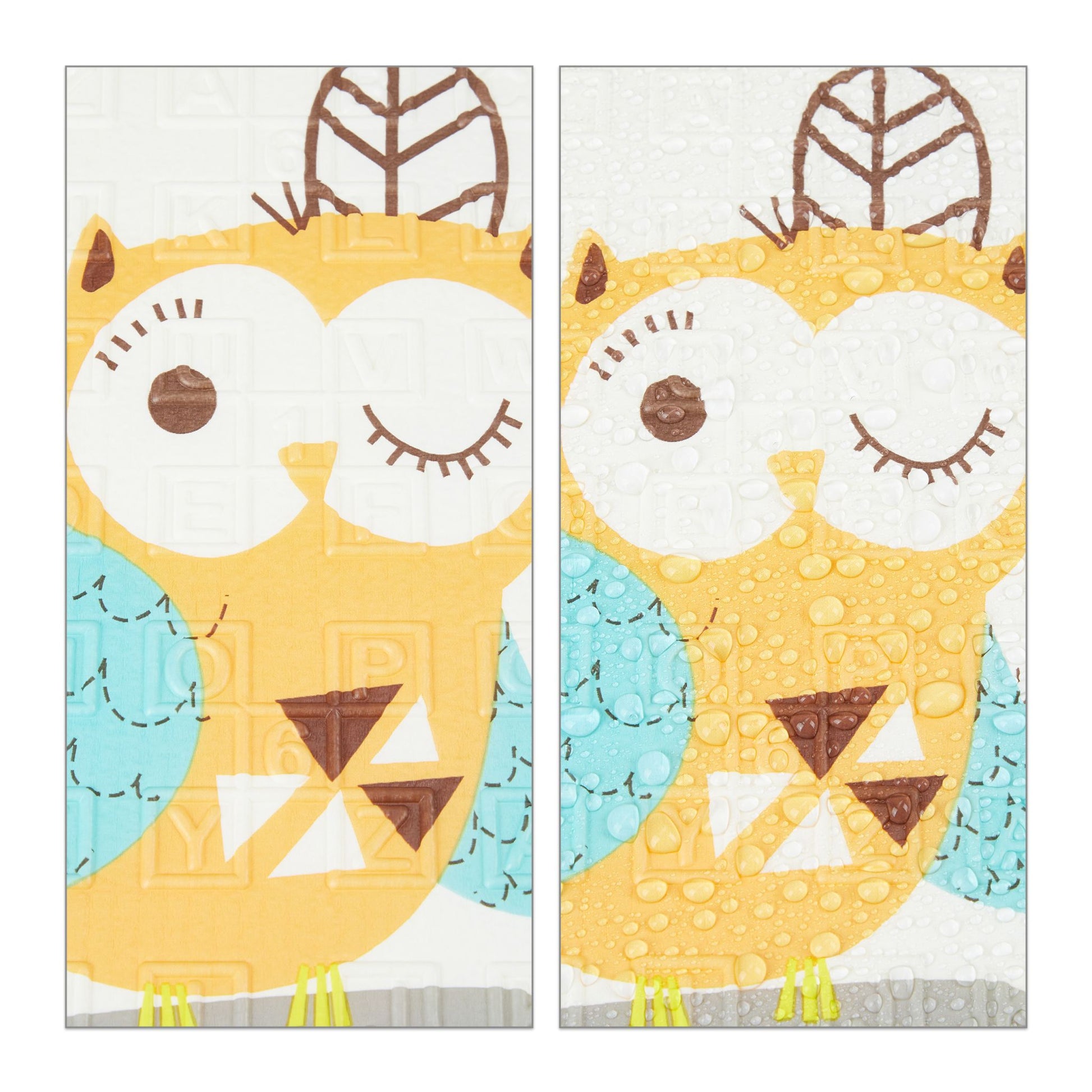 Faltbare Spielmatte mit Tieren Weiss-Gelb-Grau von Relaxdays