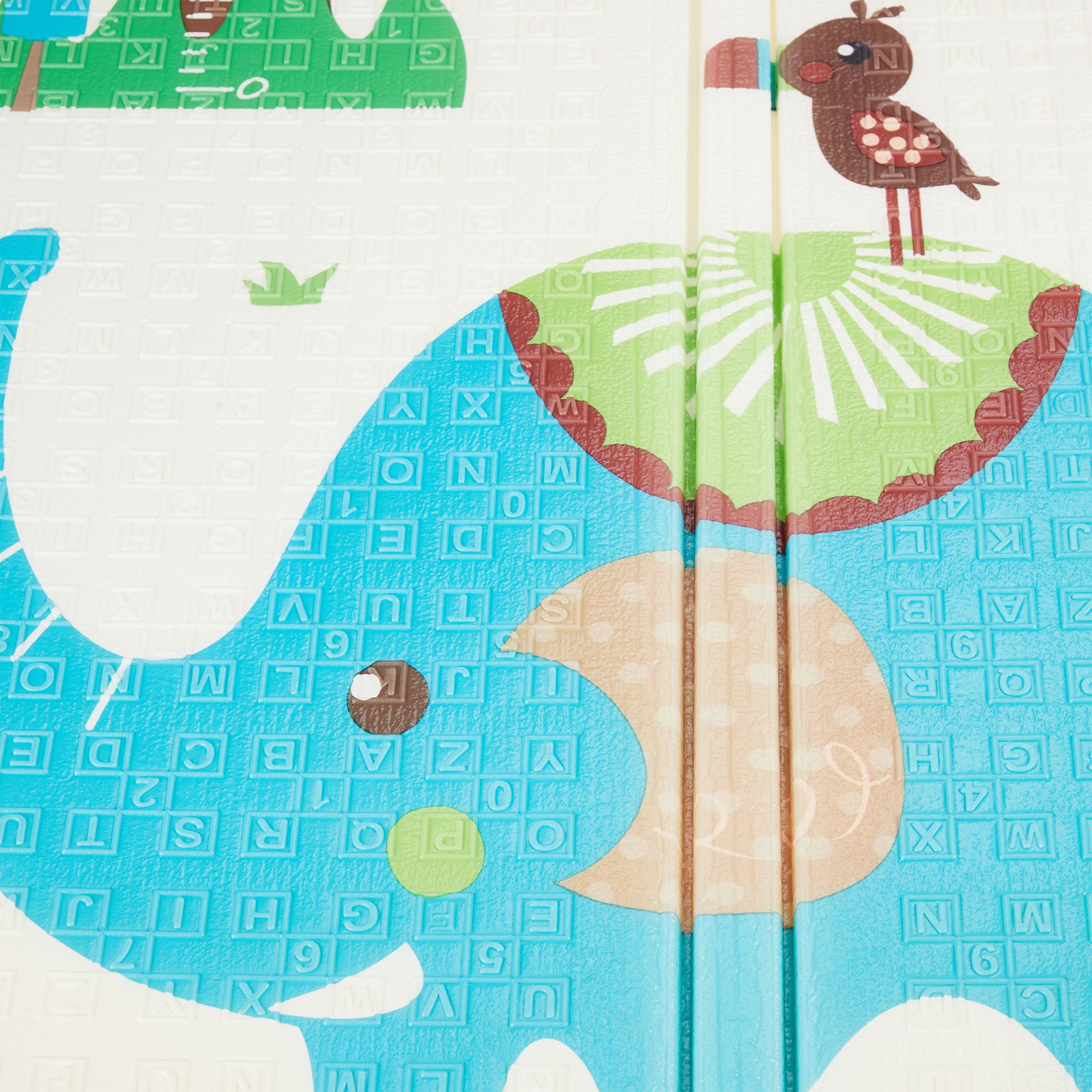 Faltbare Spielmatte mit Tieren Weiss-Gelb-Grau von Relaxdays