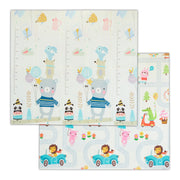 Faltbare Spielmatte mit Tieren Weiss-Blau-Braun von Relaxdays