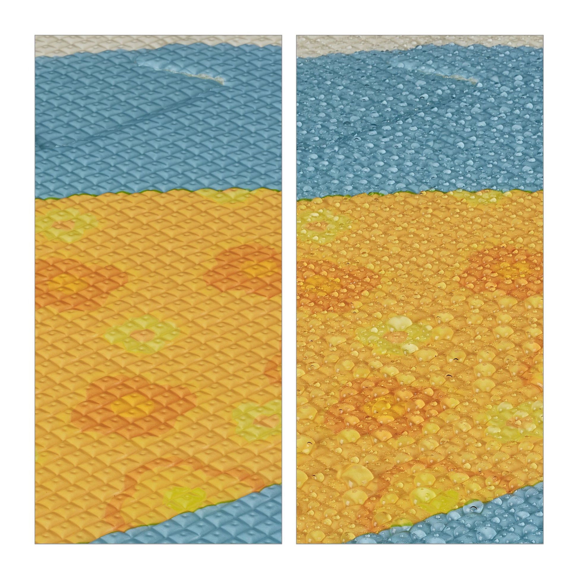 Puzzlematte Duo: Eule / Elefanten Weiss-Grün-Orange von Relaxdays