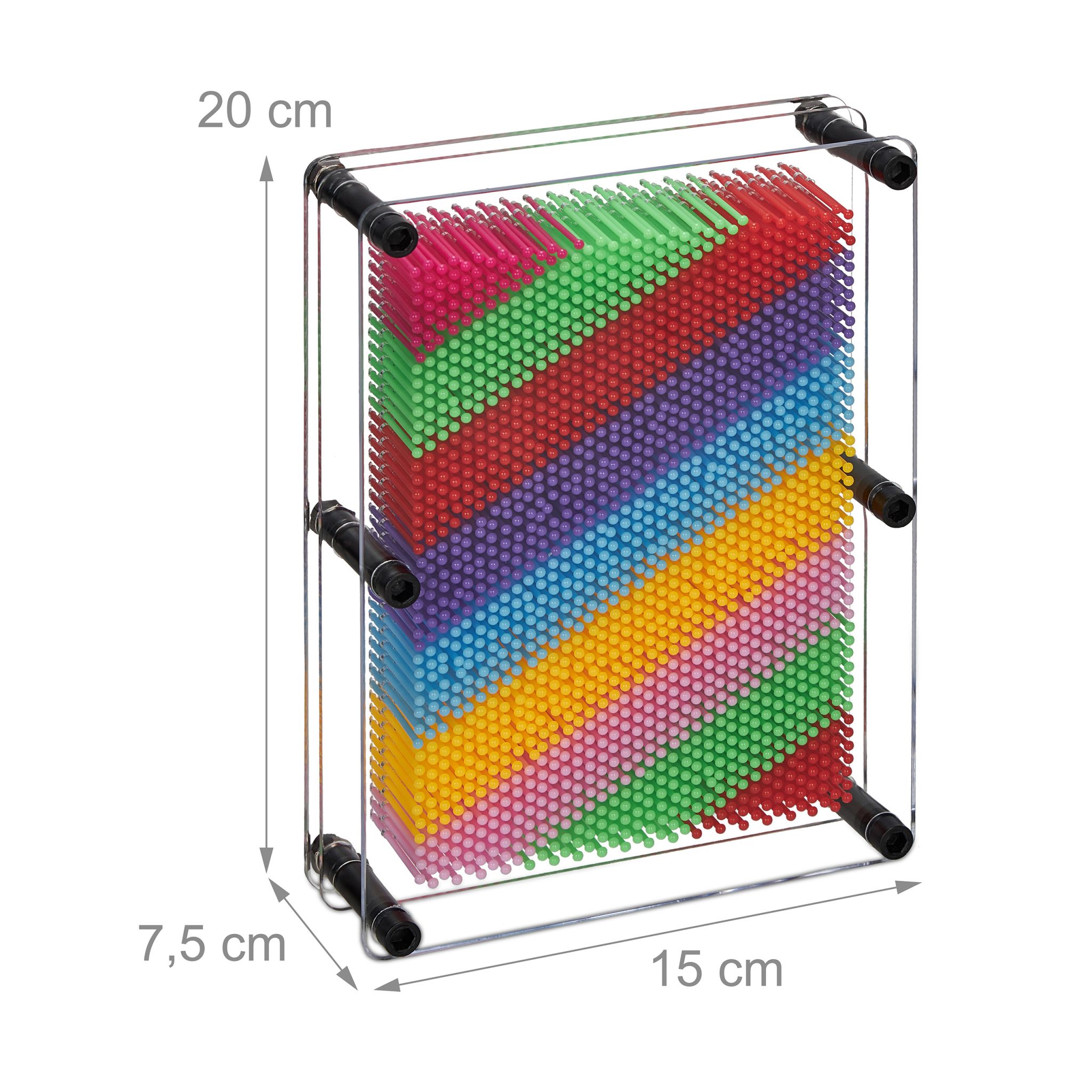 3D Nagelbild Pinart Blau-Gelb-Rot