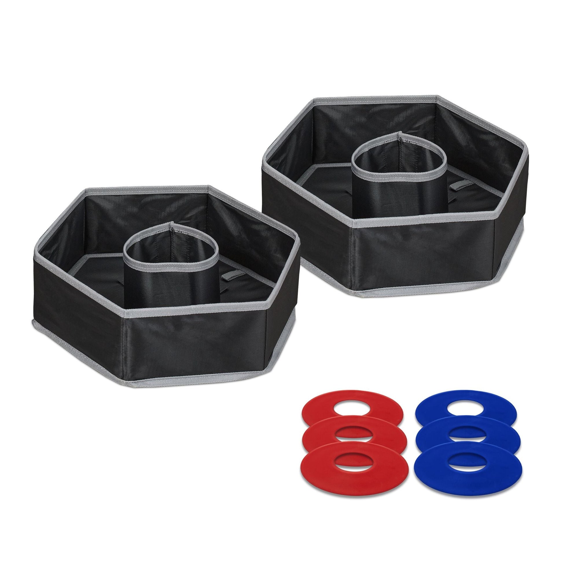 Wurfspiel Washer Toss Blau-Rot-Schwarz von Relaxdays