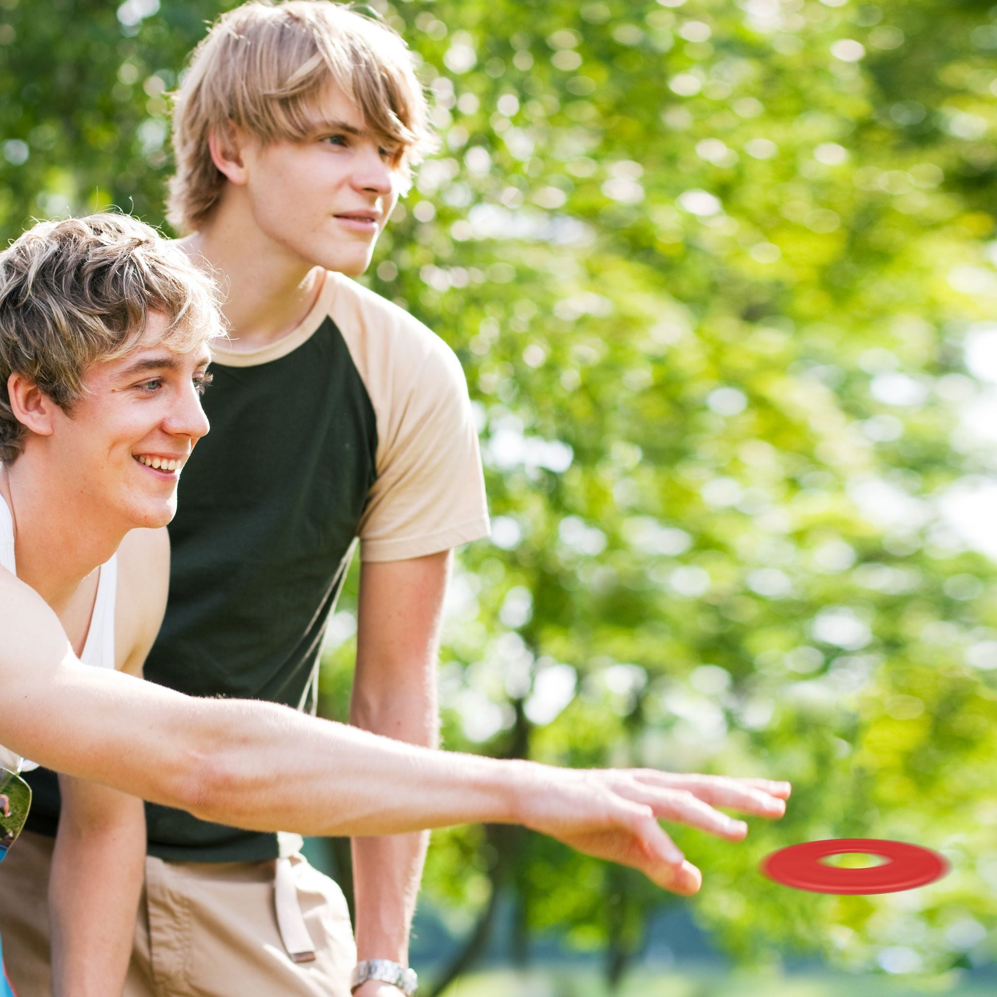 Wurfspiel Washer Toss Blau-Rot-Schwarz von Relaxdays
