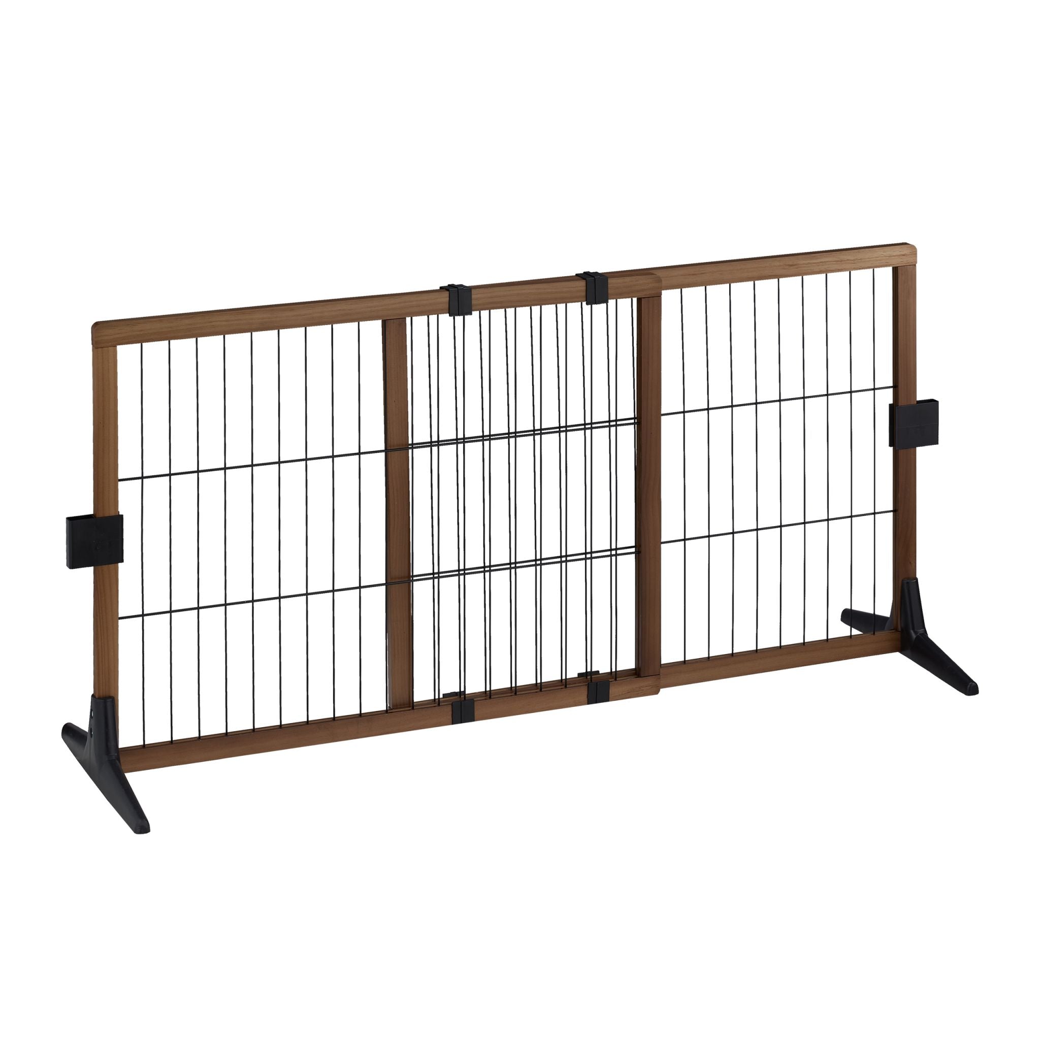 Ausziehbares Absperrgitter 71cm hoch Dunkelbraun-Schwarz von Relaxdays