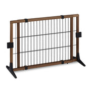 Ausziehbares Absperrgitter 71cm hoch Dunkelbraun-Schwarz von Relaxdays