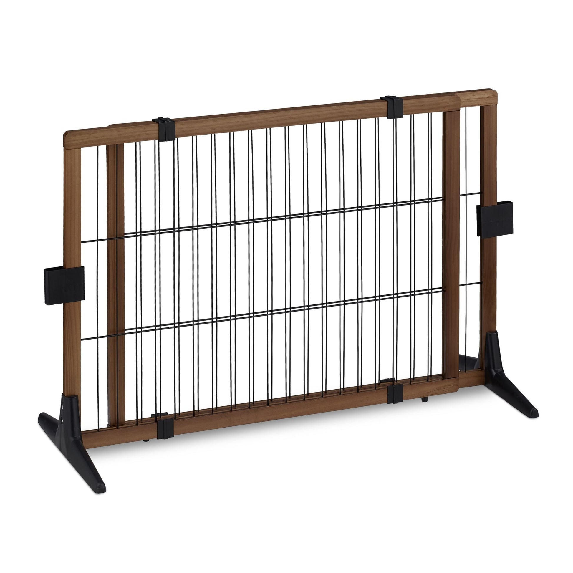 Ausziehbares Absperrgitter 71cm hoch Dunkelbraun-Schwarz von Relaxdays