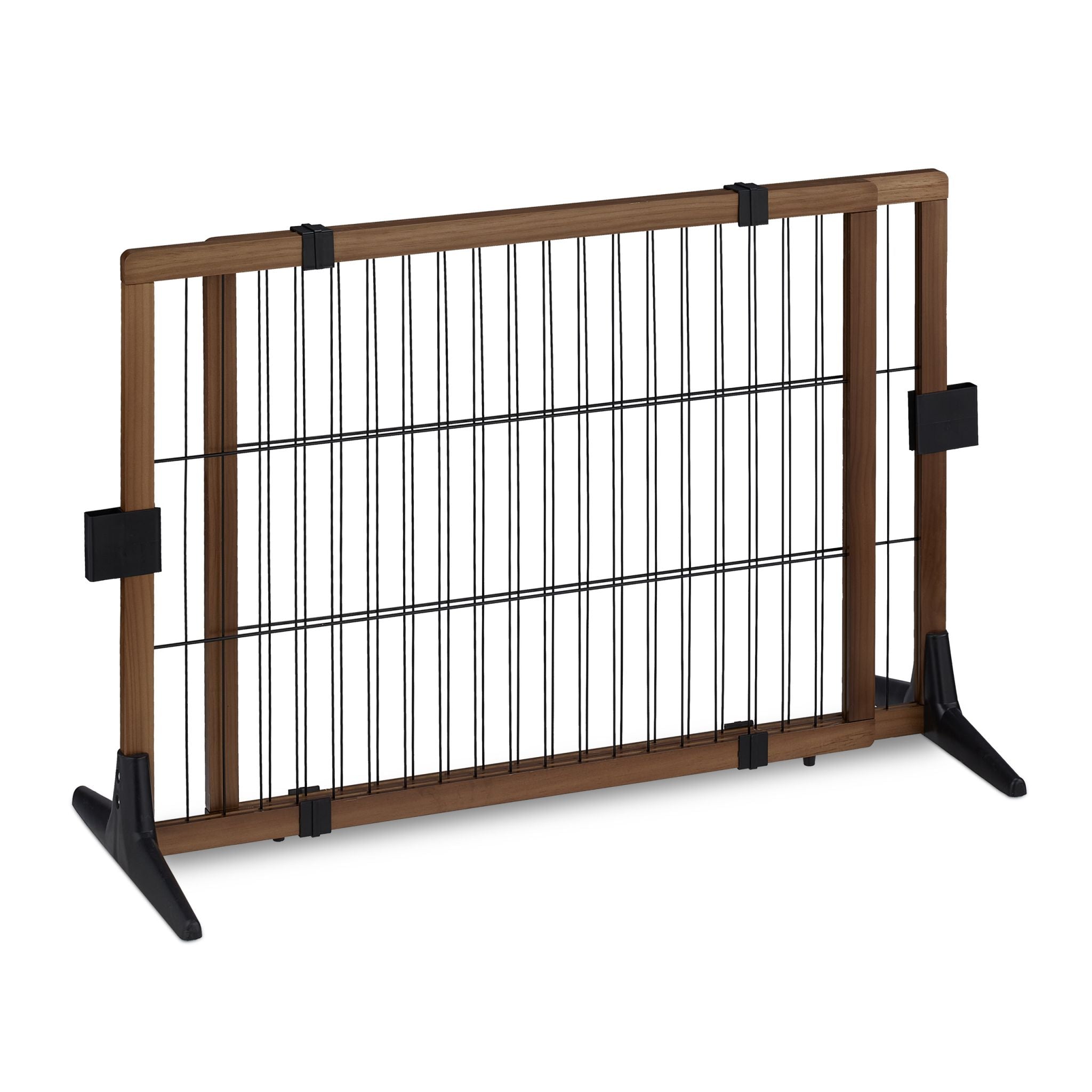 Ausziehbares Absperrgitter 71cm hoch Dunkelbraun-Schwarz von Relaxdays