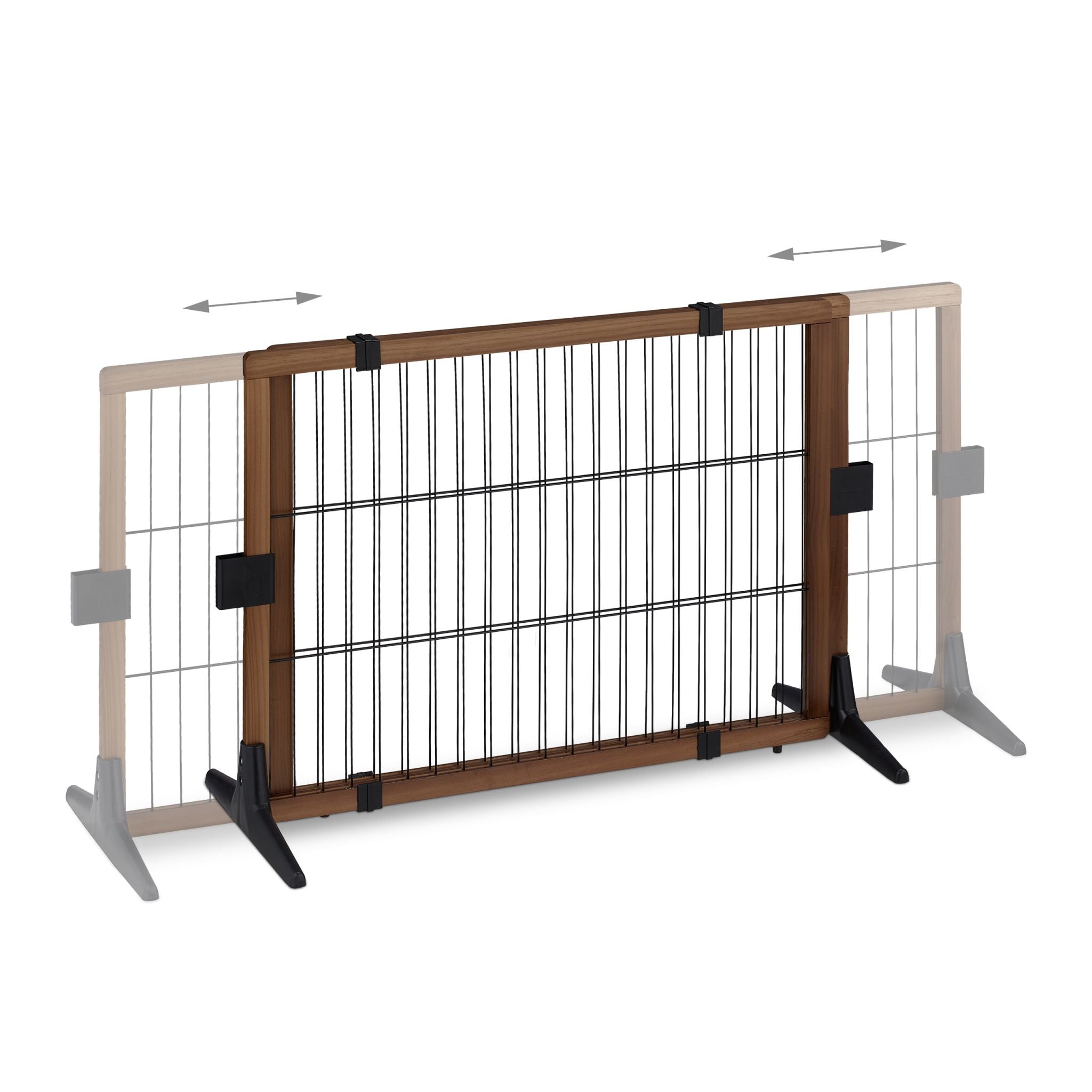 Ausziehbares Absperrgitter 71cm hoch Dunkelbraun-Schwarz von Relaxdays