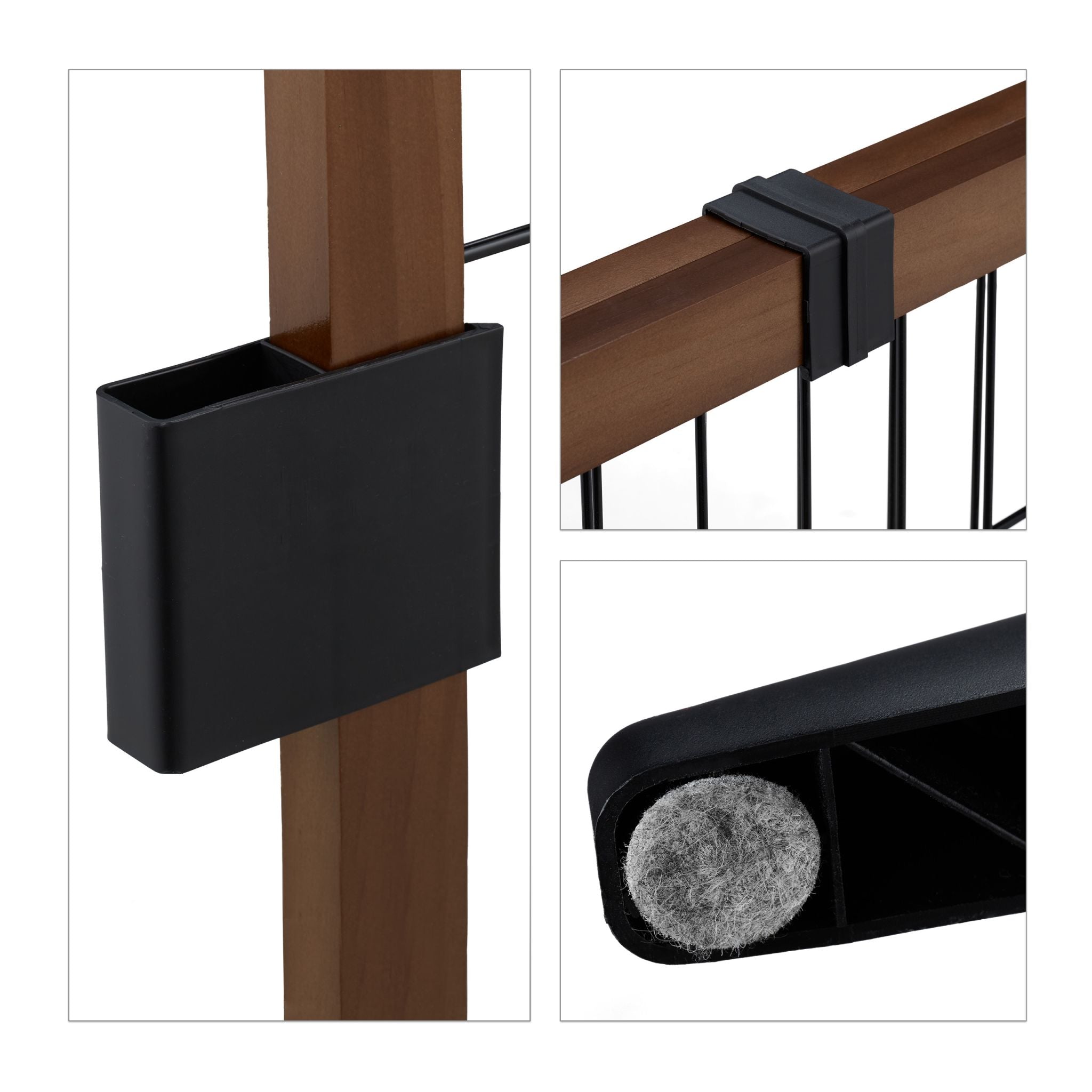 Ausziehbares Absperrgitter 71cm hoch Dunkelbraun-Schwarz von Relaxdays