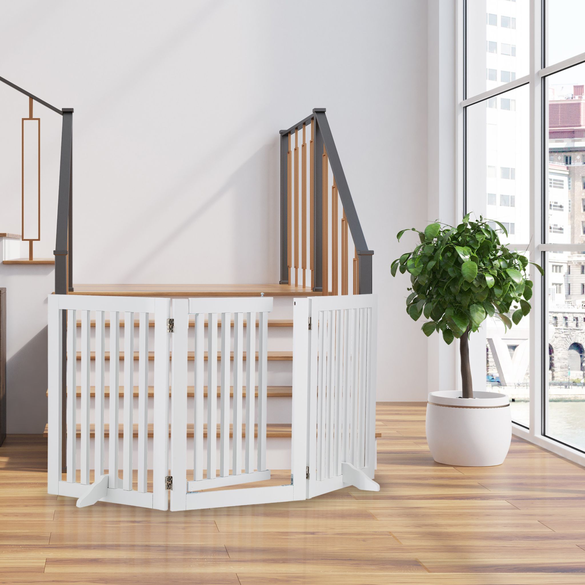 Absperrgitter mit Tür 70cm hoch Weiss von Relaxdays