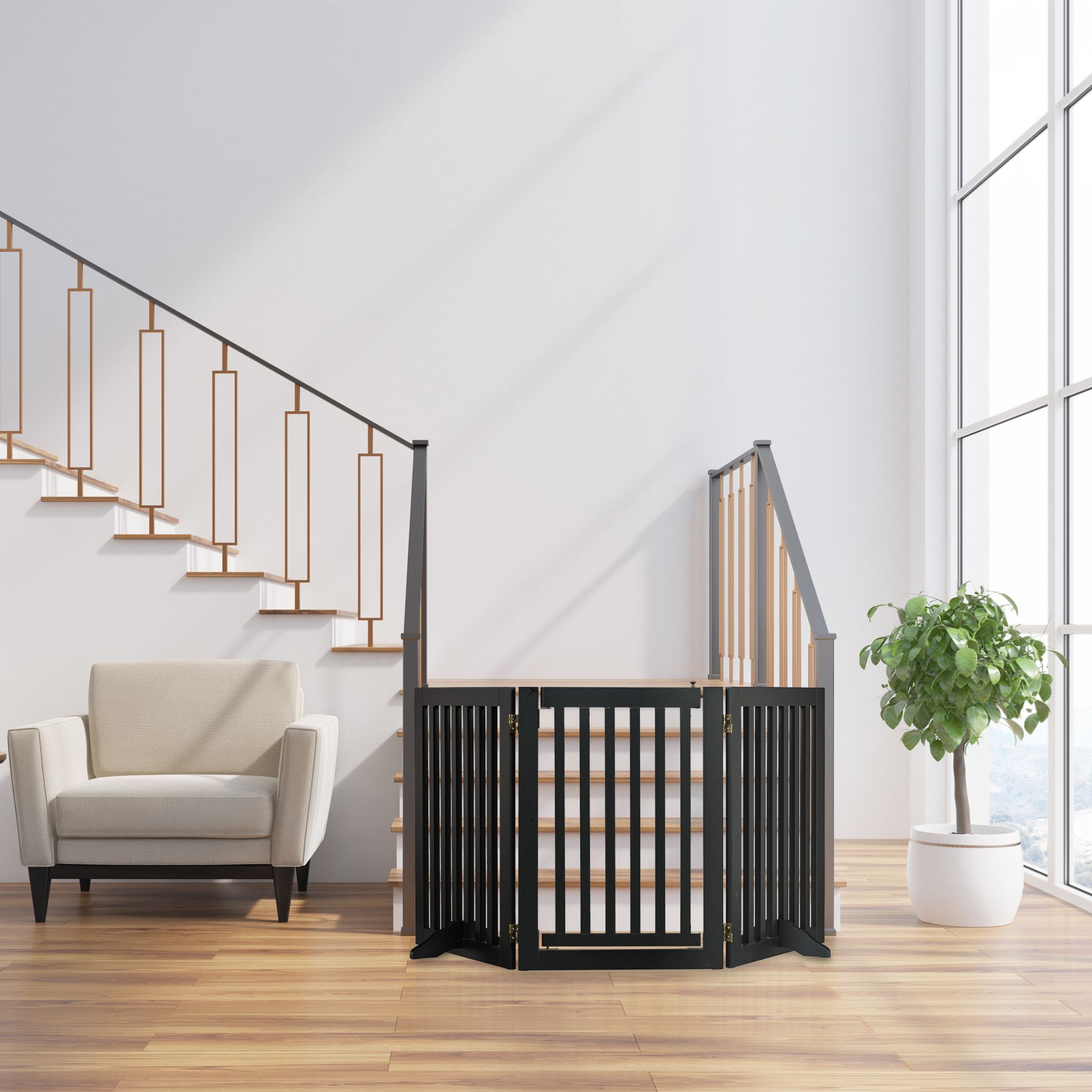 Absperrgitter mit Tür 70cm Schwarz von Relaxdays