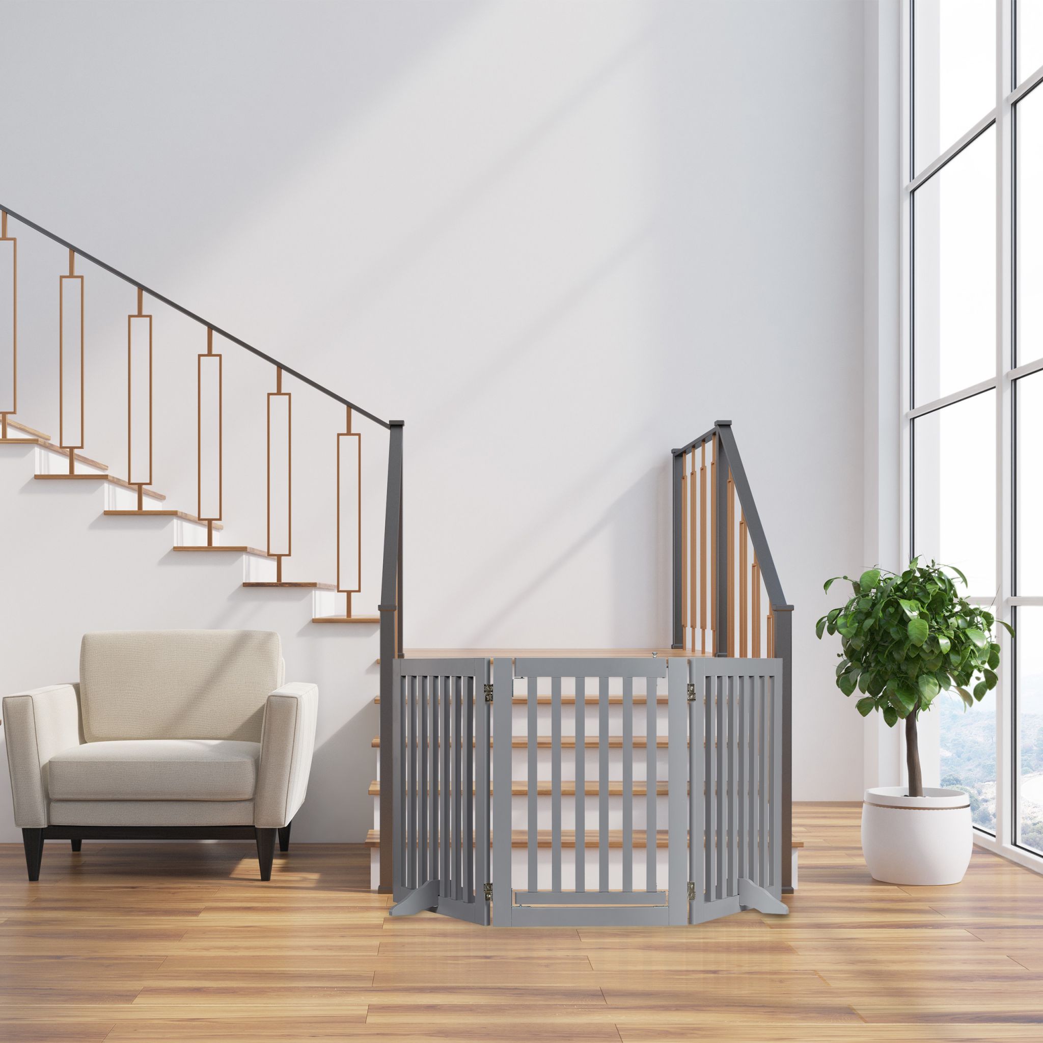 Absperrgitter mit Tür 70cm hoch Grau von Relaxdays