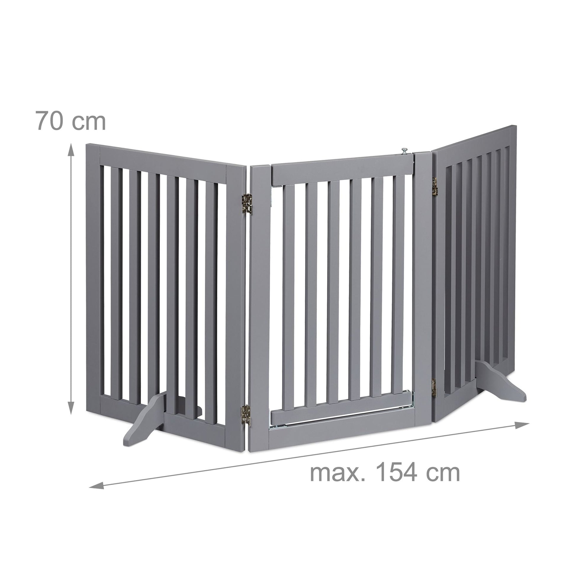 Absperrgitter mit Tür 70cm hoch Grau von Relaxdays