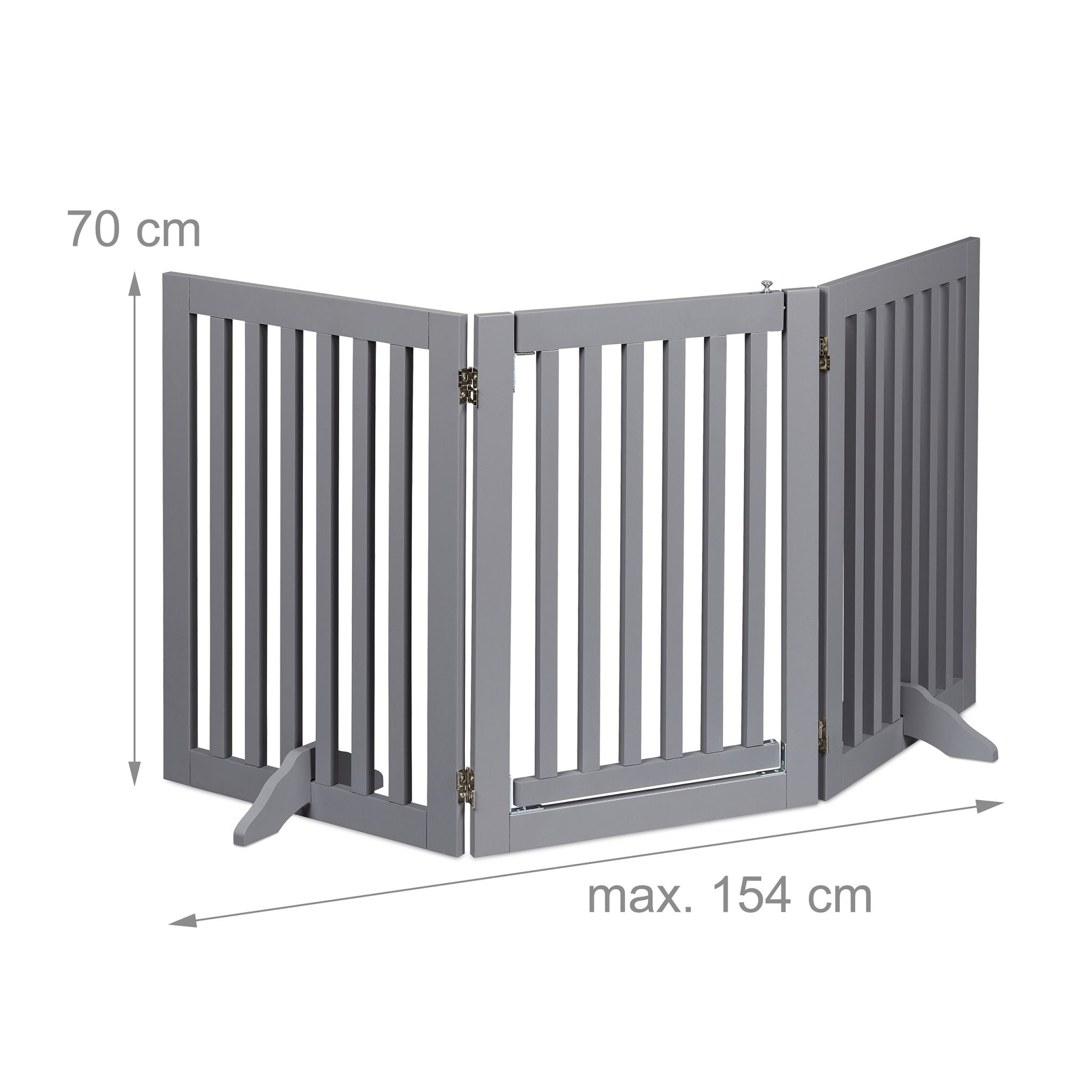 Absperrgitter mit Tür 70cm hoch Grau von Relaxdays