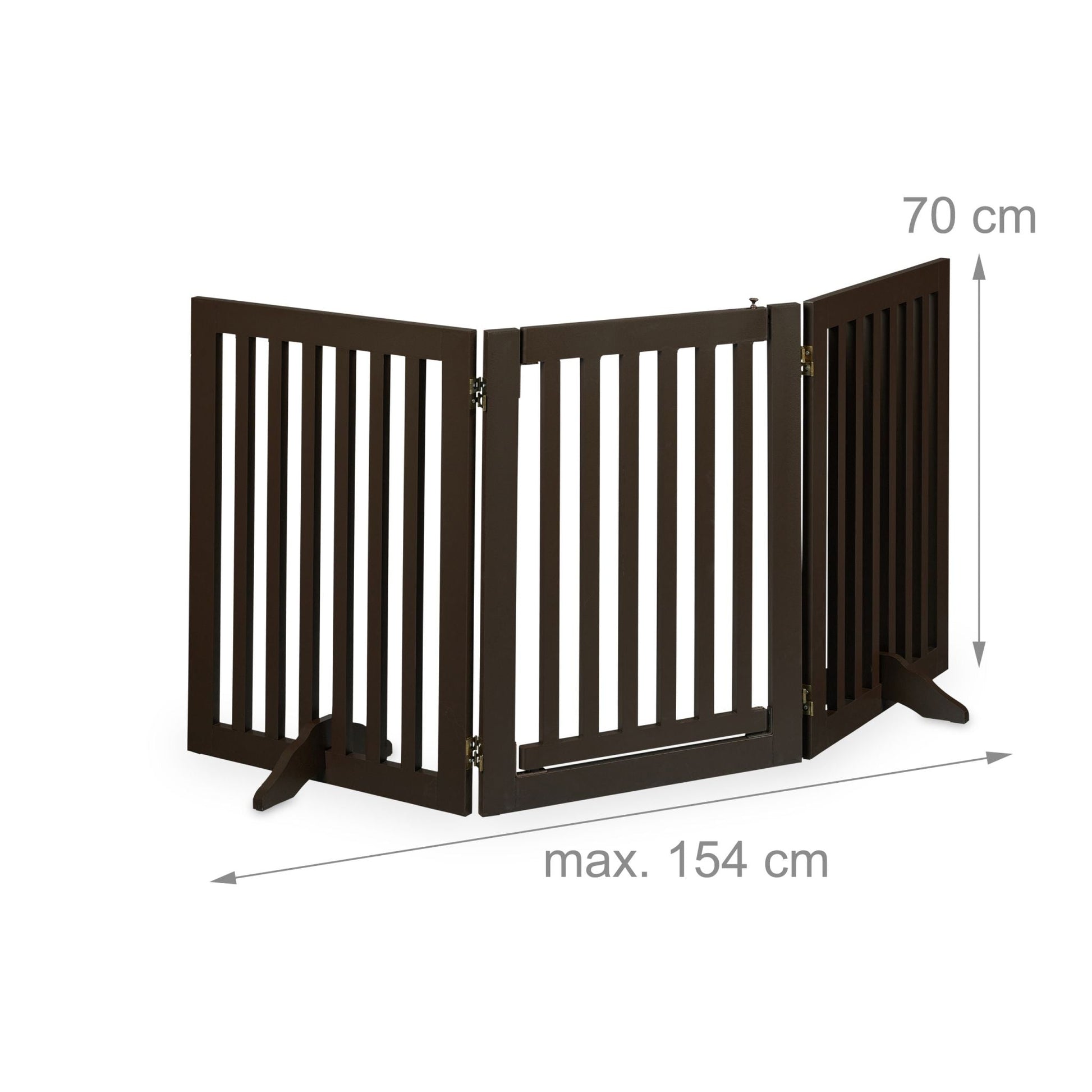 Absperrgitter mit Tür 70cm hoch Dunkelbraun von Relaxdays