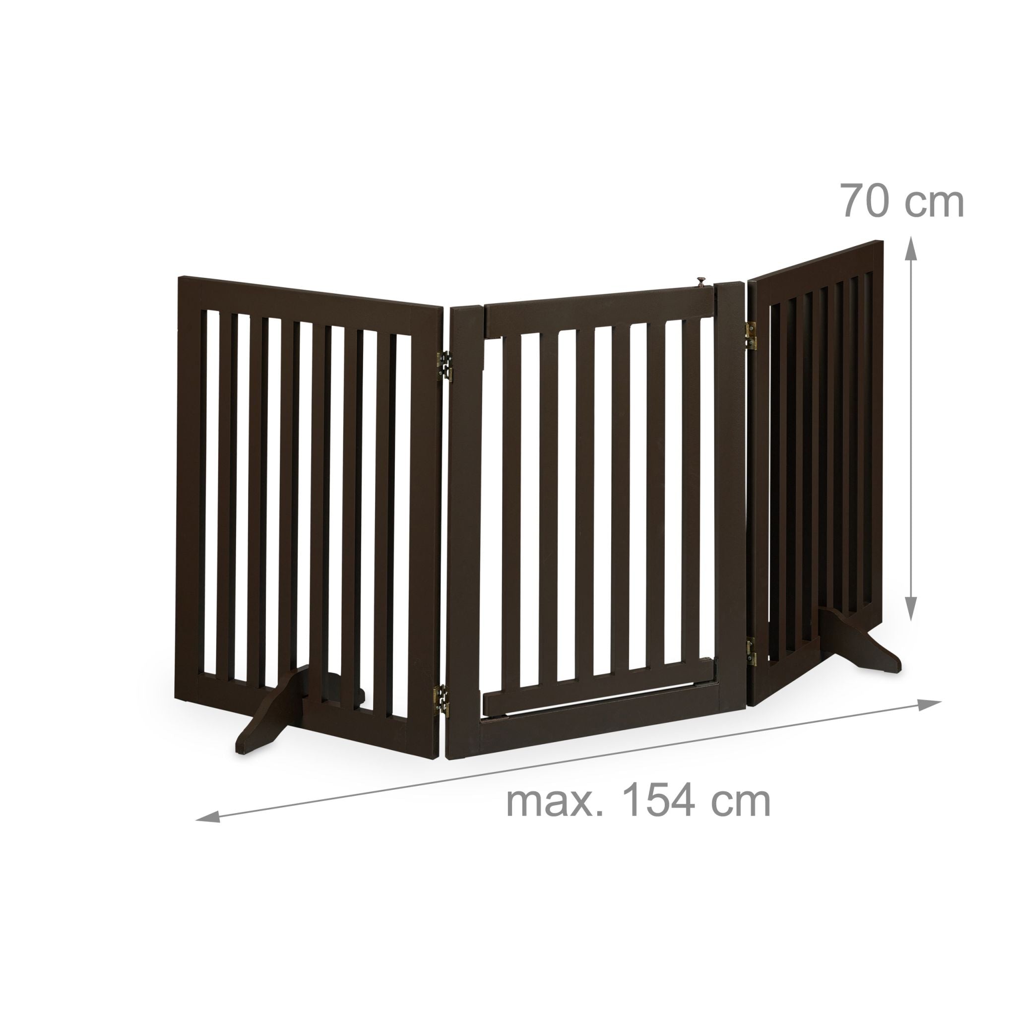 Absperrgitter mit Tür 70cm hoch Dunkelbraun von Relaxdays
