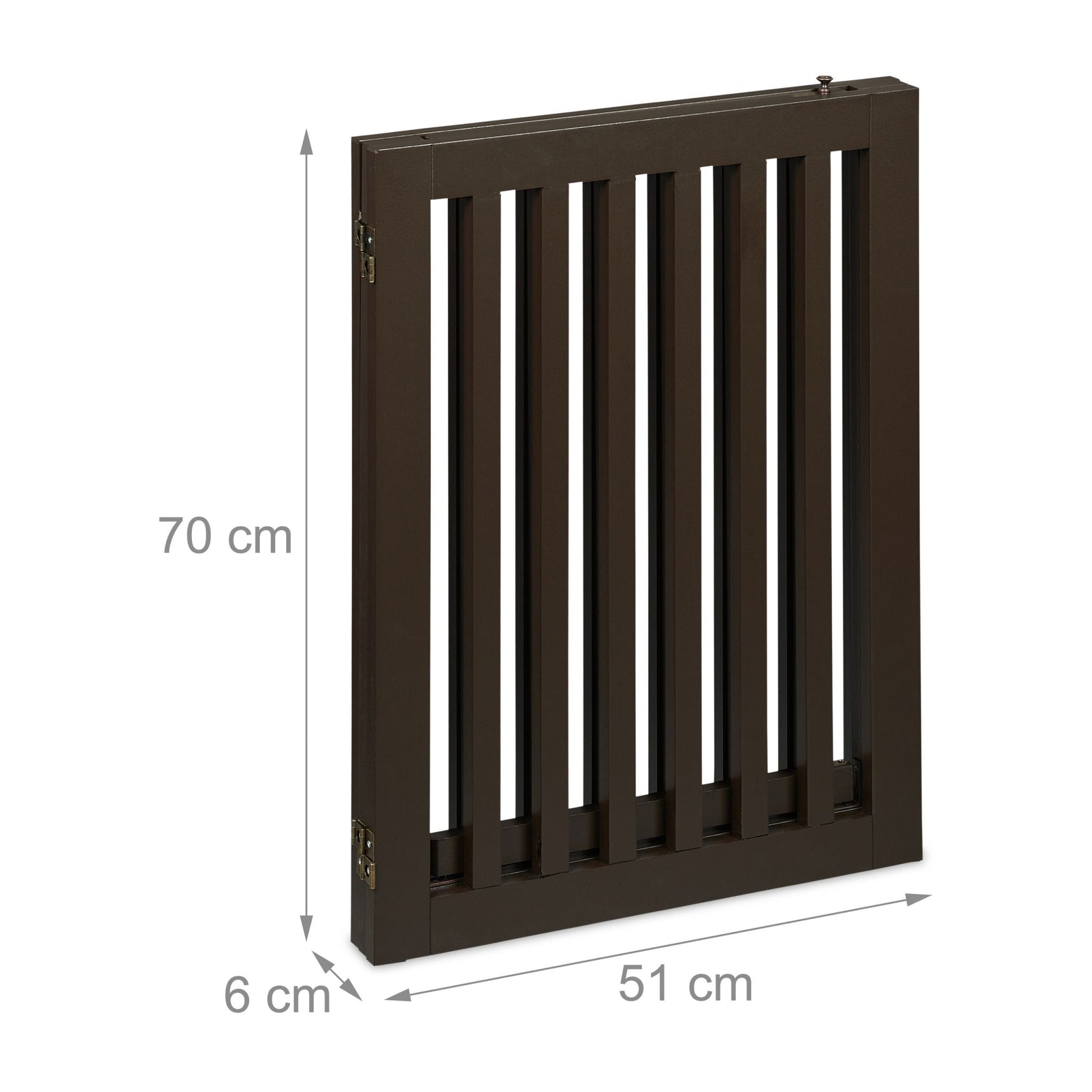 Absperrgitter mit Tür 70cm hoch Dunkelbraun von Relaxdays