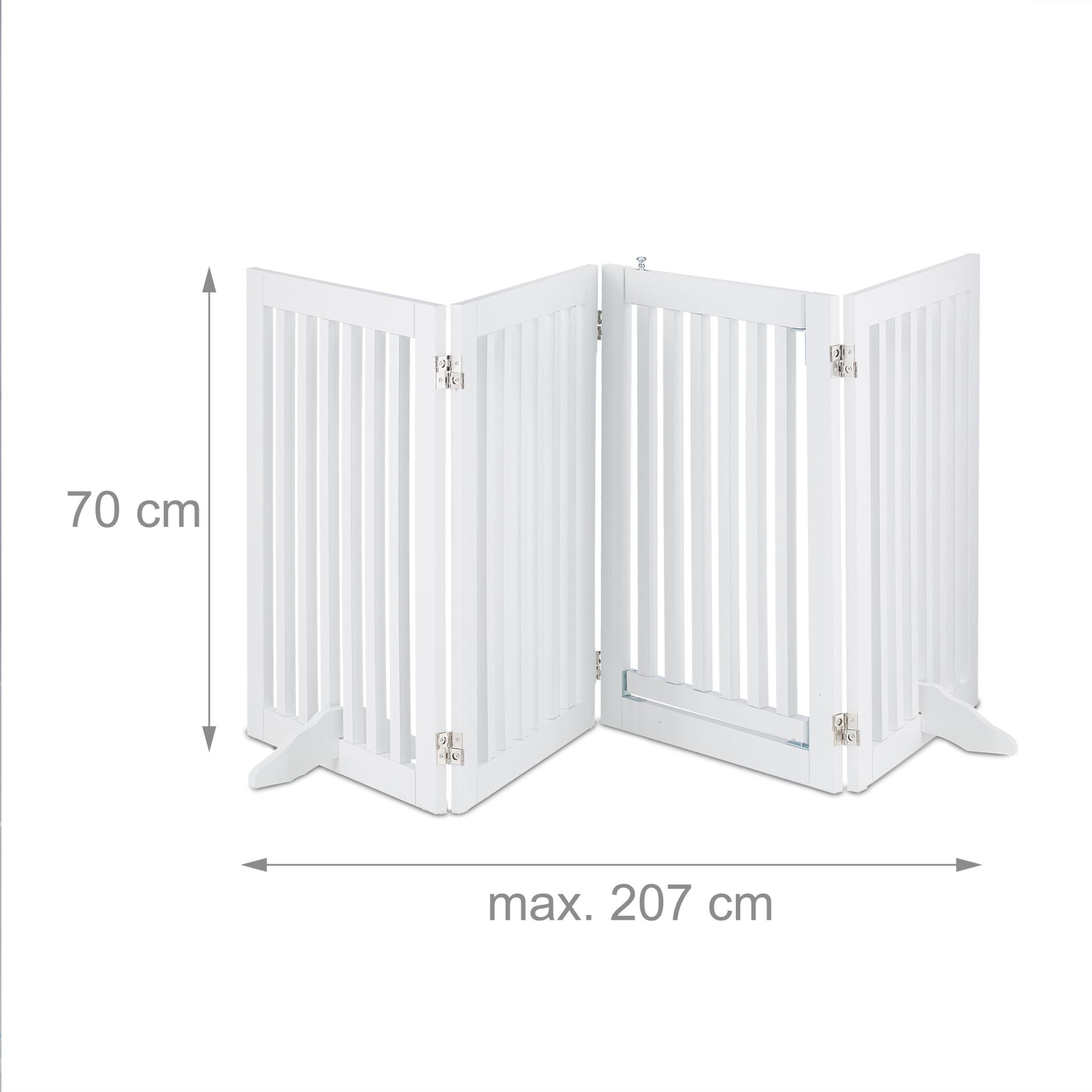 Absperrgitter mit Tür 70cm hoch Weiss von Relaxdays