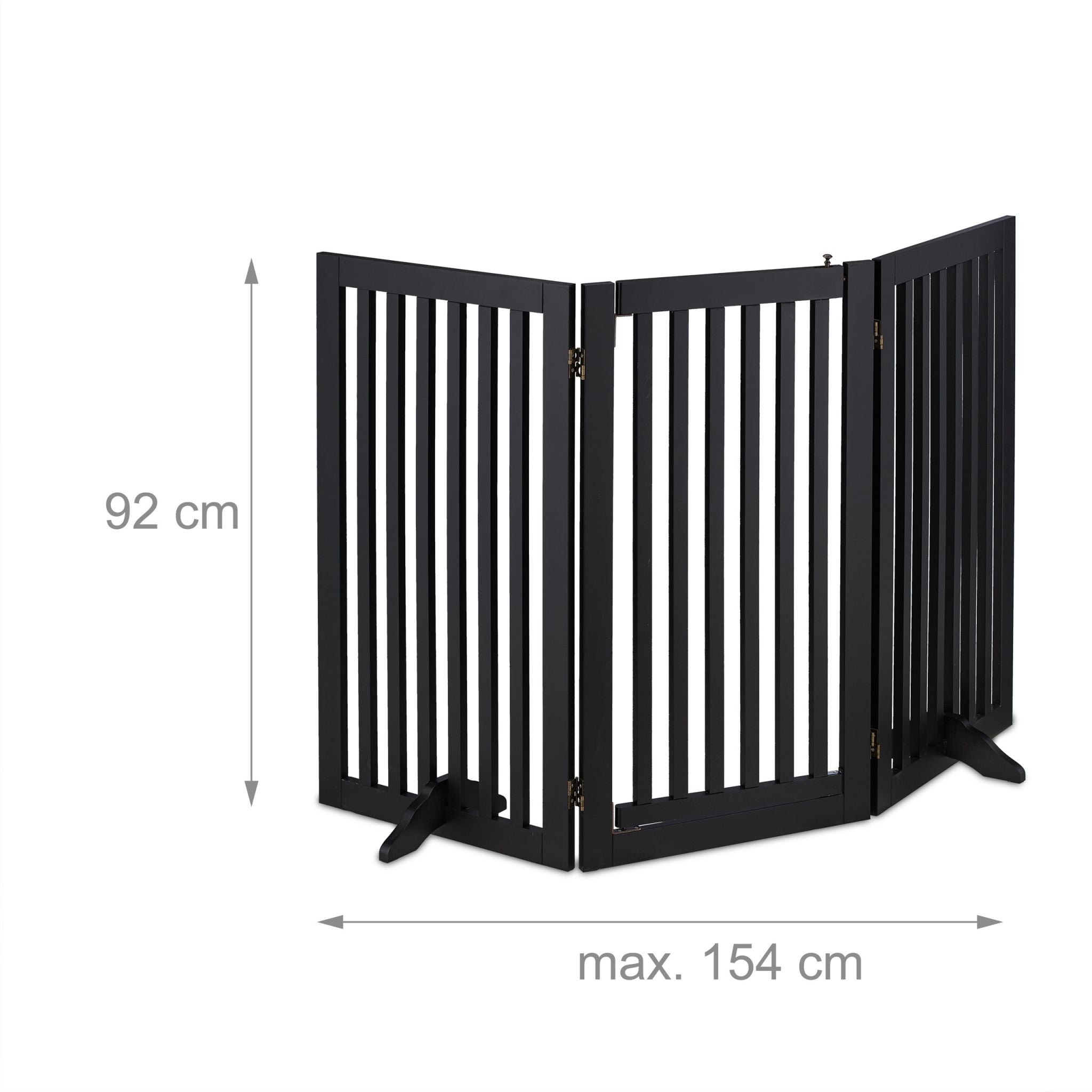 Absperrgitter mit Tür 92cm Schwarz von Relaxdays