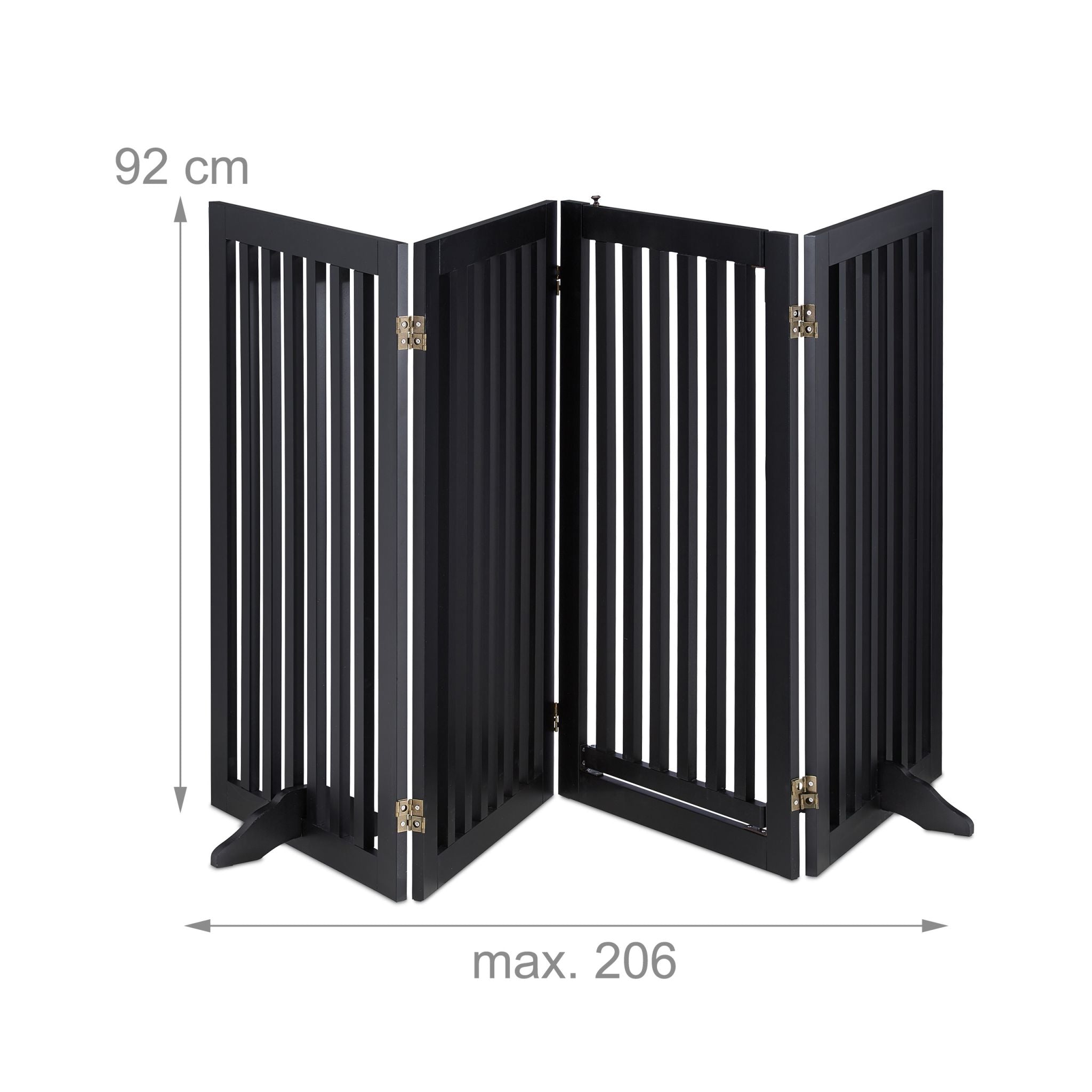 Absperrgitter mit Tür 92cm Schwarz von Relaxdays