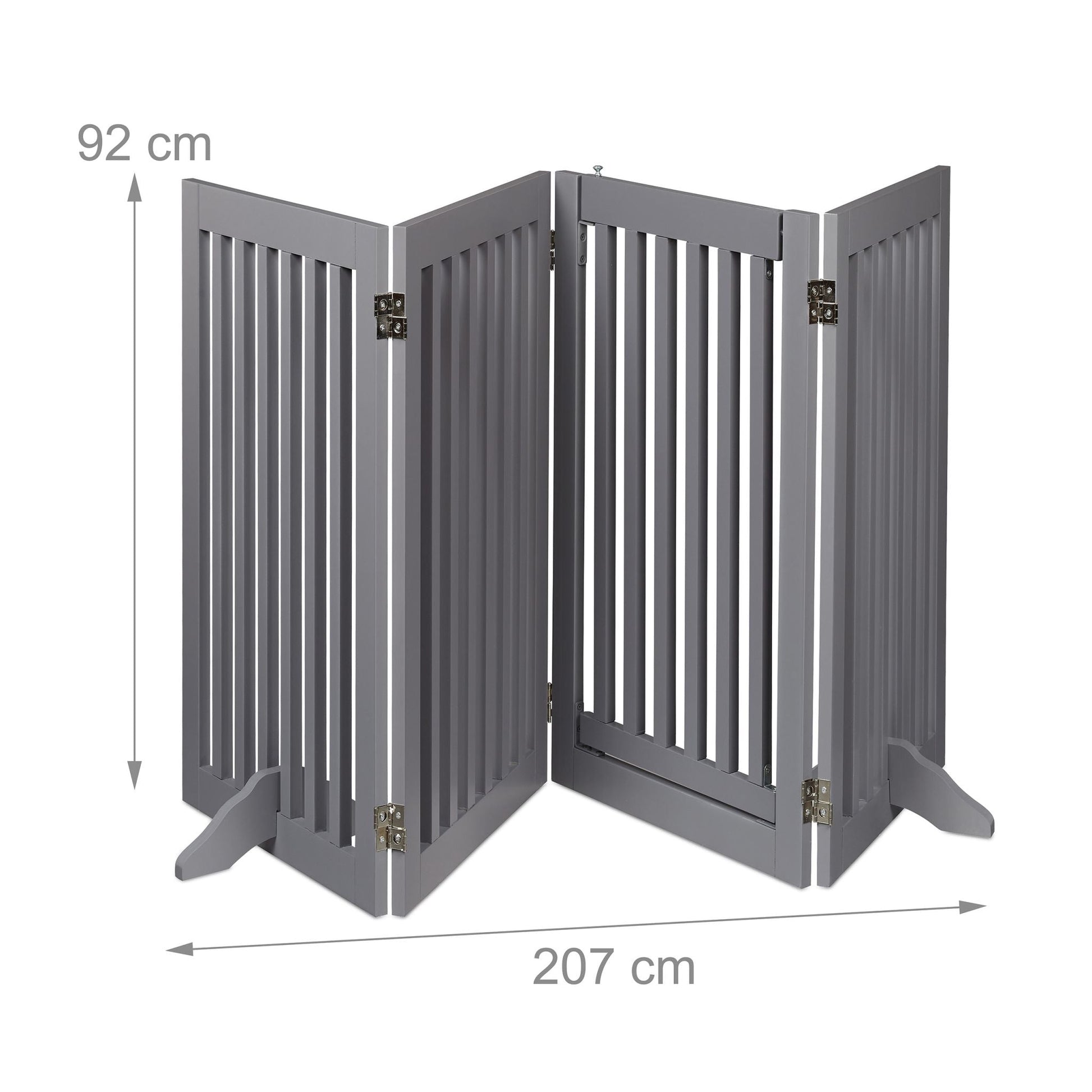 Absperrgitter mit Tür 92cm hoch Grau von Relaxdays