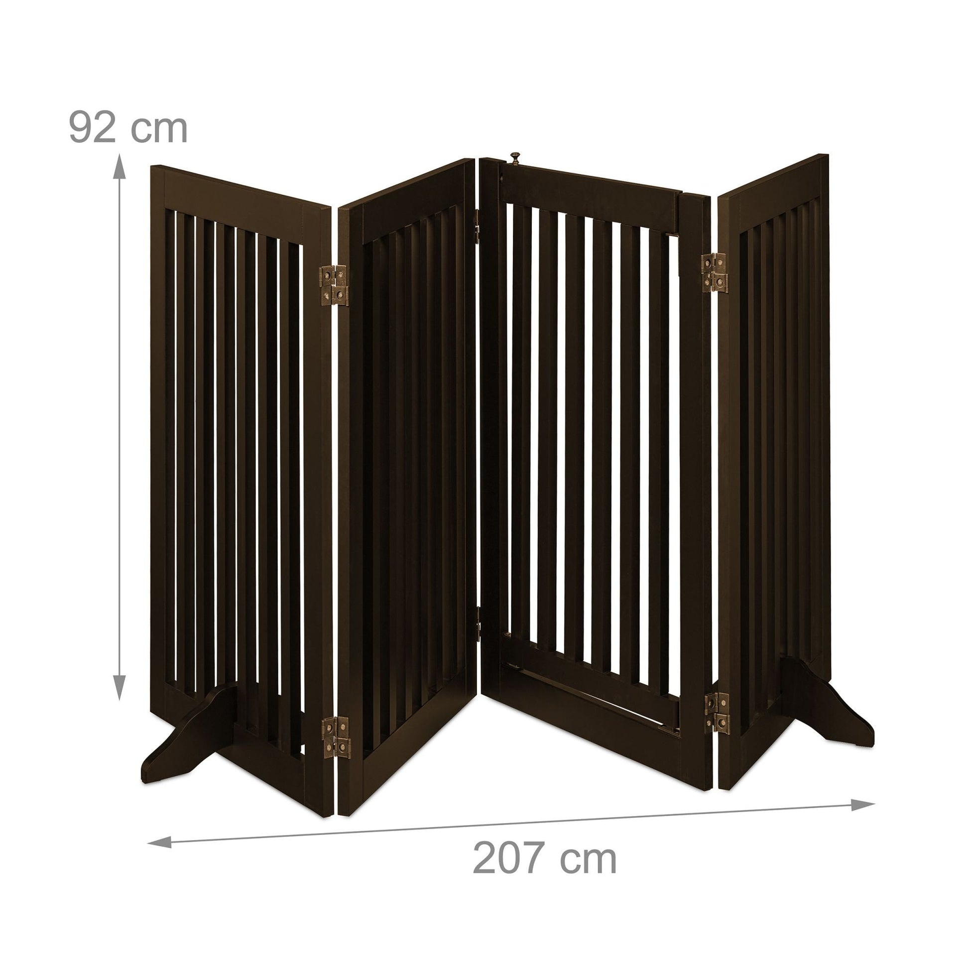 Absperrgitter mit Tür 92cm hoch Braun von Relaxdays