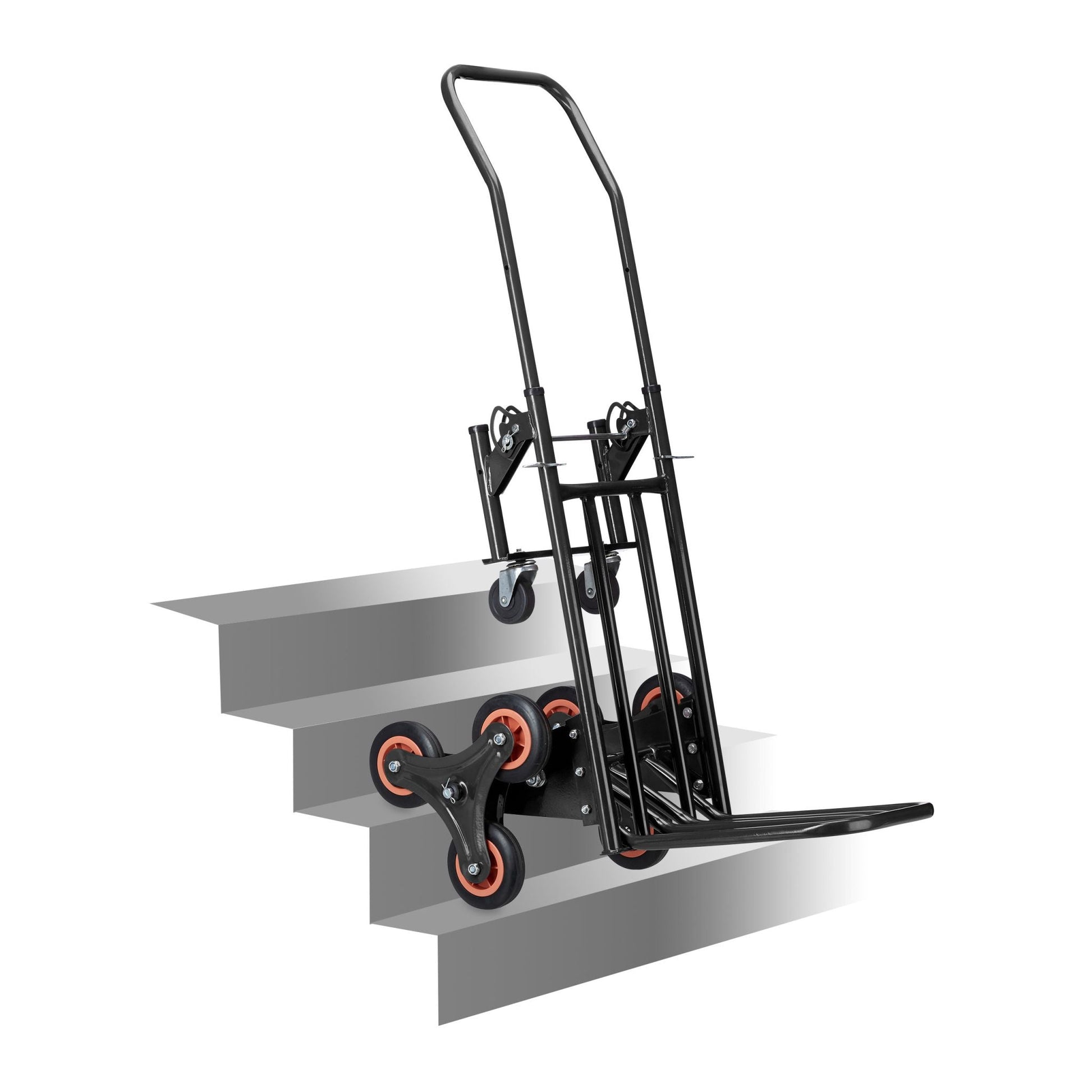 Sackkarre Treppensteiger schwarz Rot-Schwarz-Silber von Relaxdays