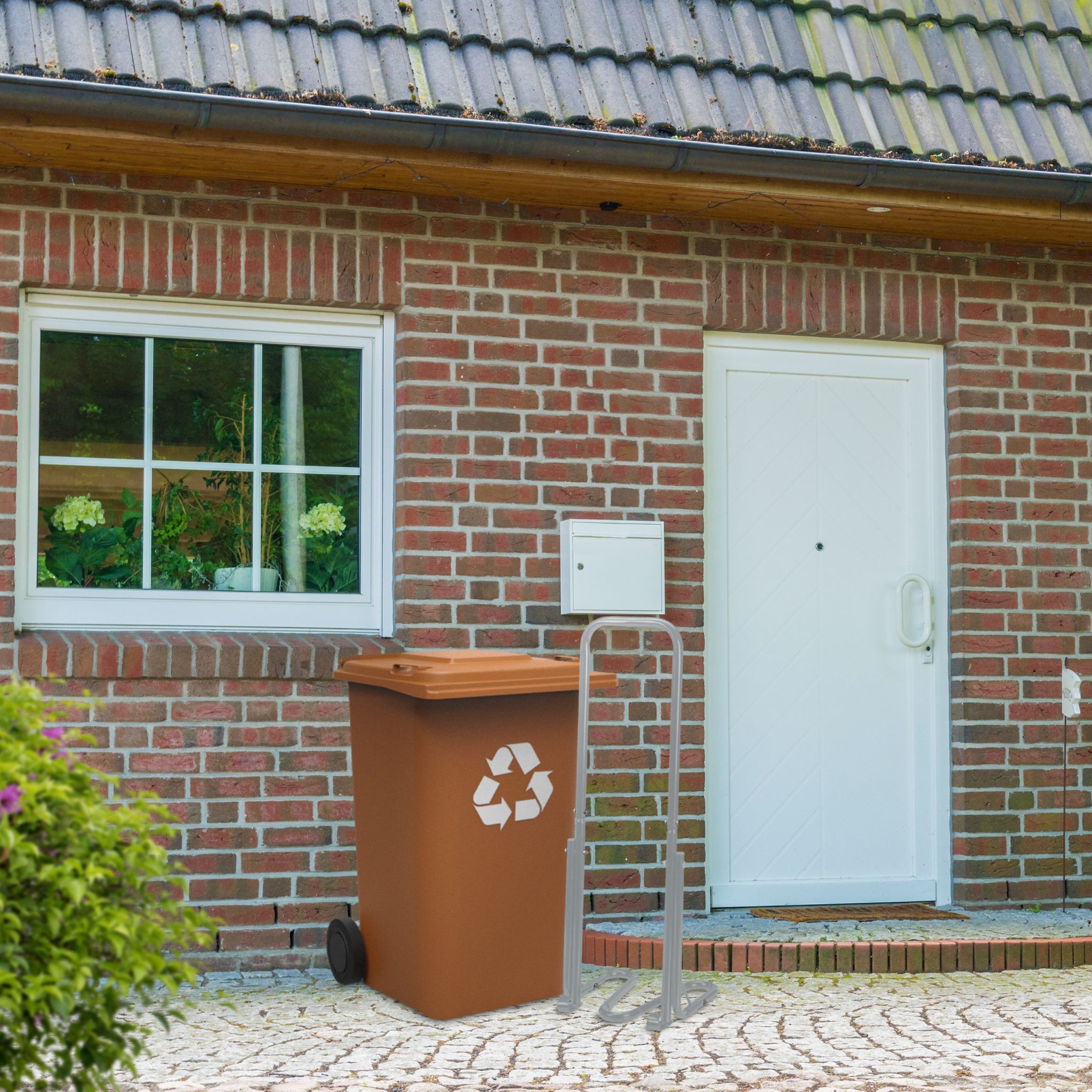 Müllpresse für die Mülltonne Grau von Relaxdays